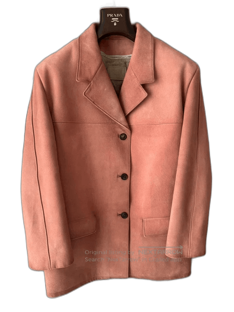 Prada Pink Vintage Suede Leather Jacket. Size US M / EU 48-50 / 2 - 1 Thumbnail