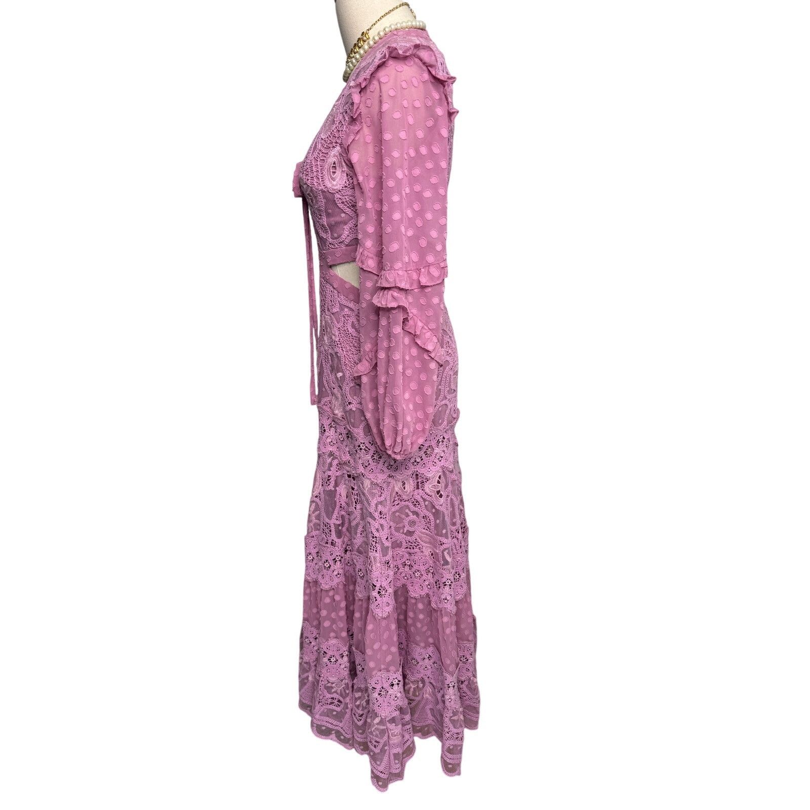 ALEXIS Alexis Zendaya Lace Crochet Cut Out Long Sleeve Dress XS Size XS / US 0-2 / IT 36-38 - 8 Thumbnail