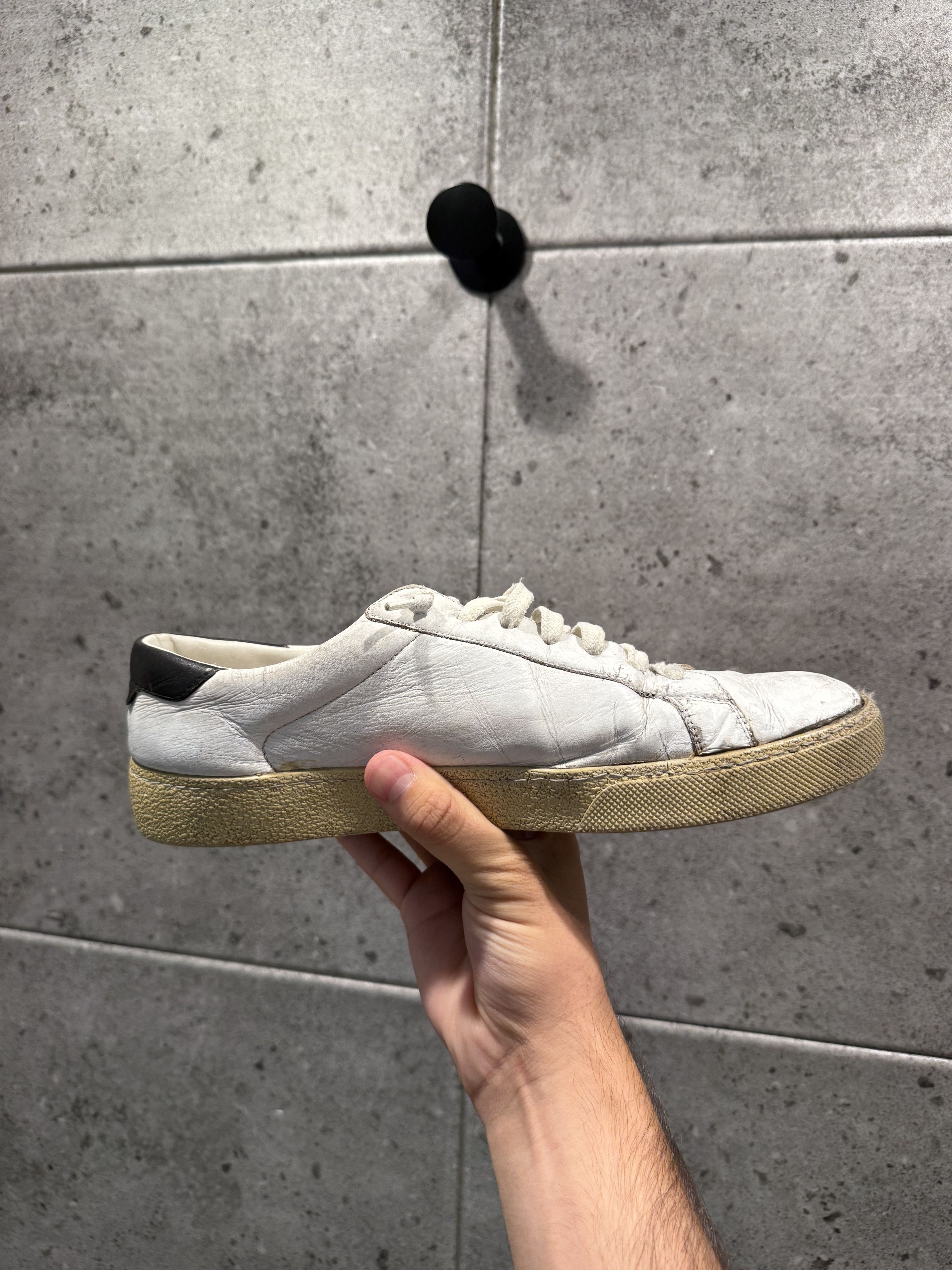 Saint Laurent Paris Saint Laurent logo court low top sneakers Size US 10 / EU 43 - 6 Thumbnail