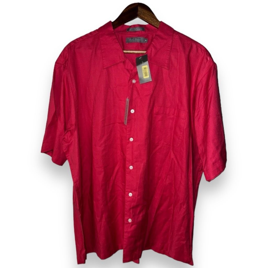 Cremieux NWT Daniel Cremiux Red S/S Camp Collar Button Up Bowling Shi Size US XL / EU 56 / 4 - 1 Thumbnail