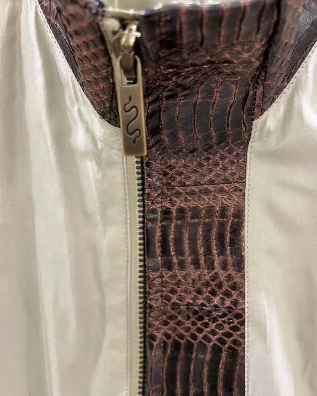 Roberto Cavalli 1ST LINE PYTHON SKIN LEATHER BOMBER JACKET Size US M / EU 48-50 / 2 - 2 Thumbnail
