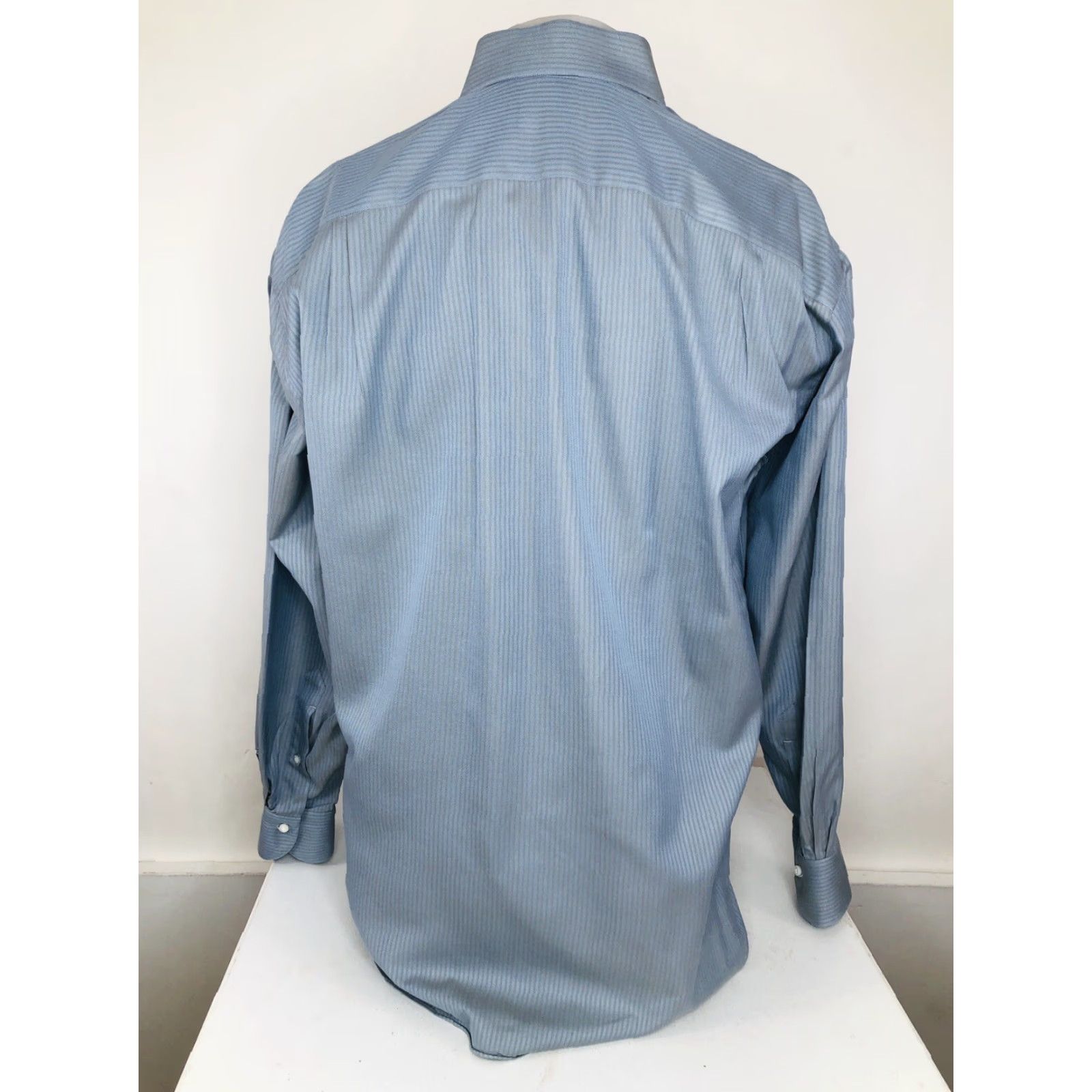 Vintage Borrelli Shirt Mens 15.5 Lt. Blue / Brown Button-Up Long Sleeve ITALY EXCELLENT Neiman Marcus Size US L / EU 52-54 / 3 - 4 Thumbnail