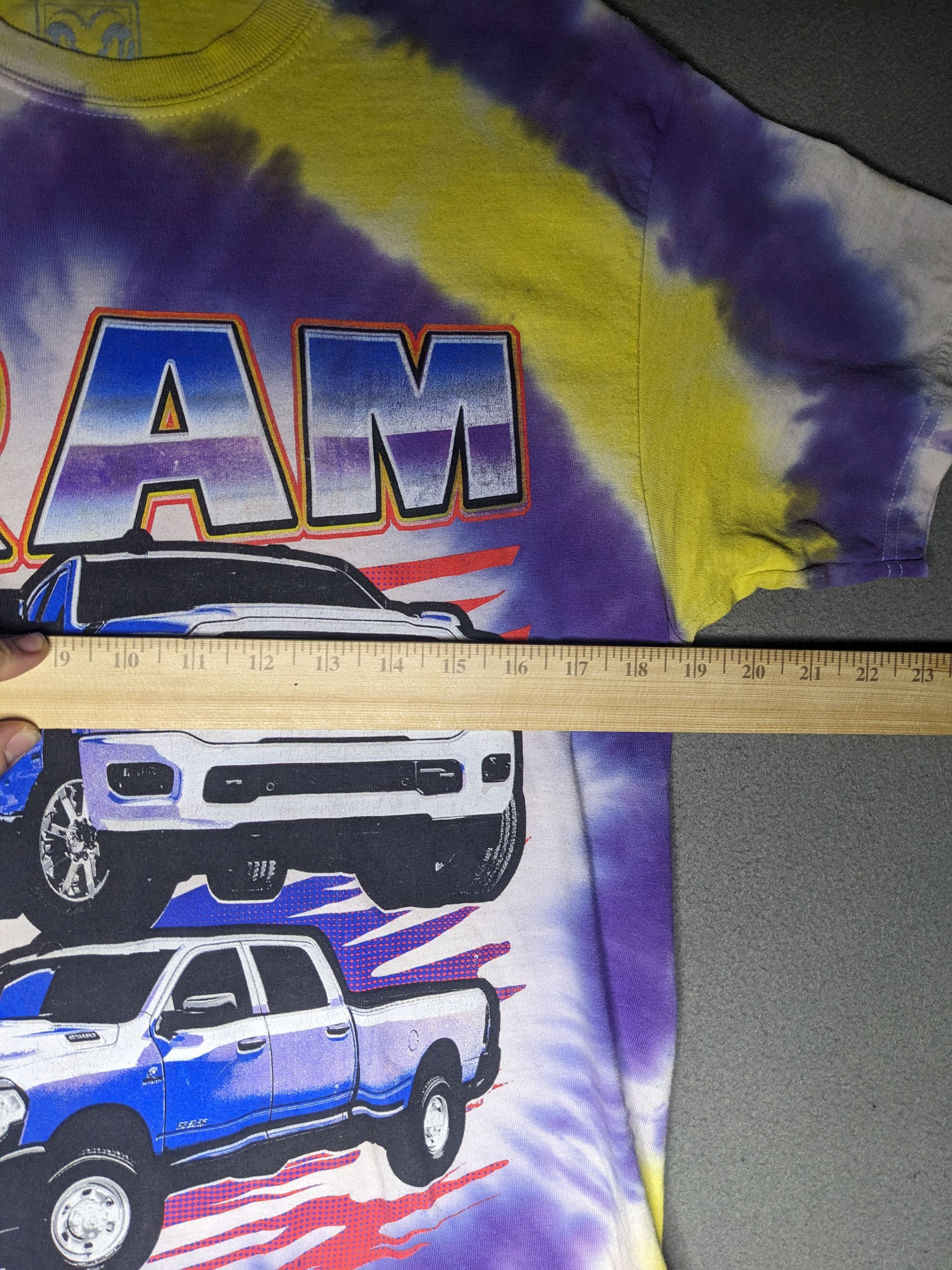Vintage Dodge Ram Graphic Tee Tie Dye Medium Shirt Purple/Yellow Size US M / EU 48-50 / 2 - 10 Thumbnail