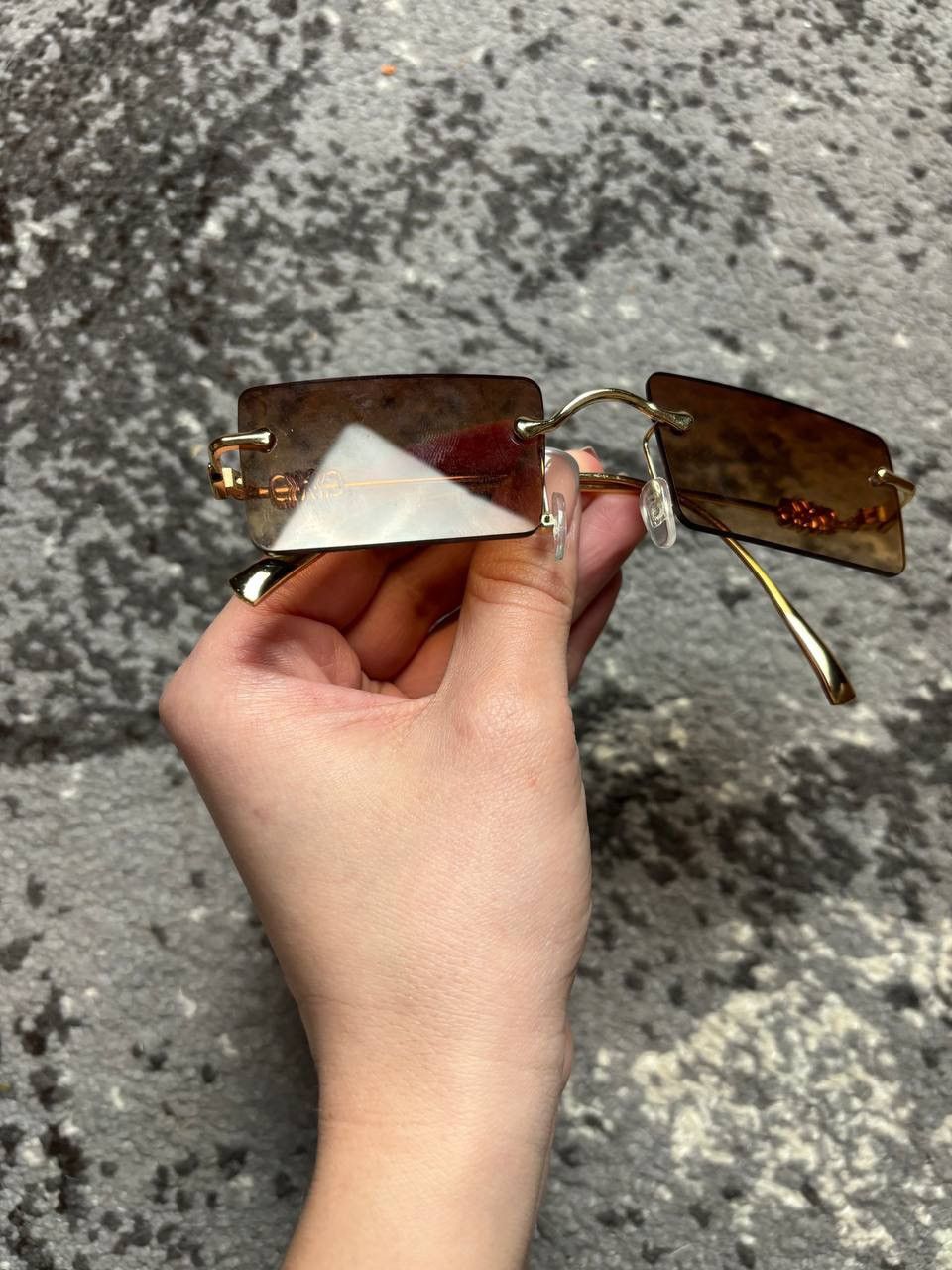 Designer × Japanese Brand × Vintage Vintage y2k chrome style brown sunglasses Size ONE SIZE - 8 Thumbnail