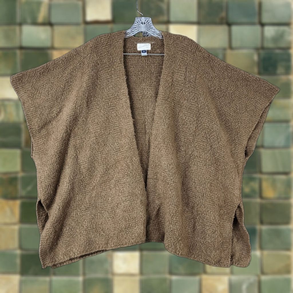 Vintage Universal Thread Womens Brown Soft Blanket Shawl Cardigan Size OSFM Size ONE SIZE - 1 Thumbnail