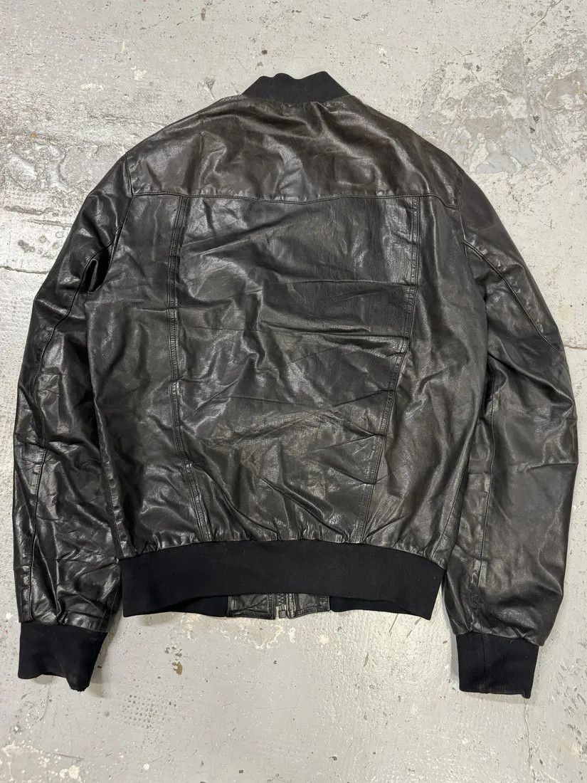 Designer × Dolce & Gabbana × Vintage 2000s Dolce & Gabbana Black Leather Bomber Jacket Size US M / EU 48-50 / 2 - 2 Thumbnail