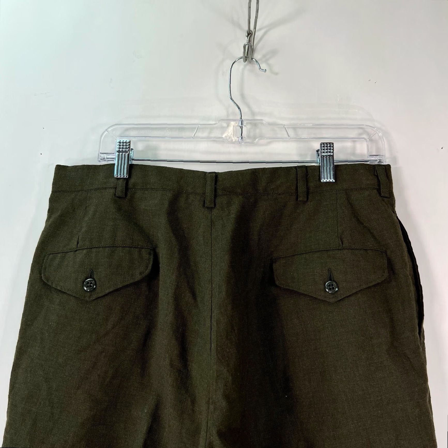 Vintage US ARMY Flat Front Low Rise Straight Leg Green Trouser Dress Pants Mens Size 33S Size US 33 - 5 Thumbnail