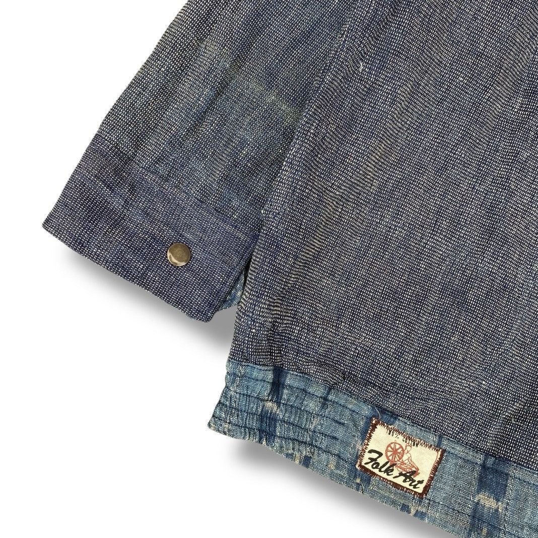 Vintage Vintage 90s Folk Art Woven Reversible Denim Chore Jacket. Size US XL / EU 56 / 4 - 7 Thumbnail