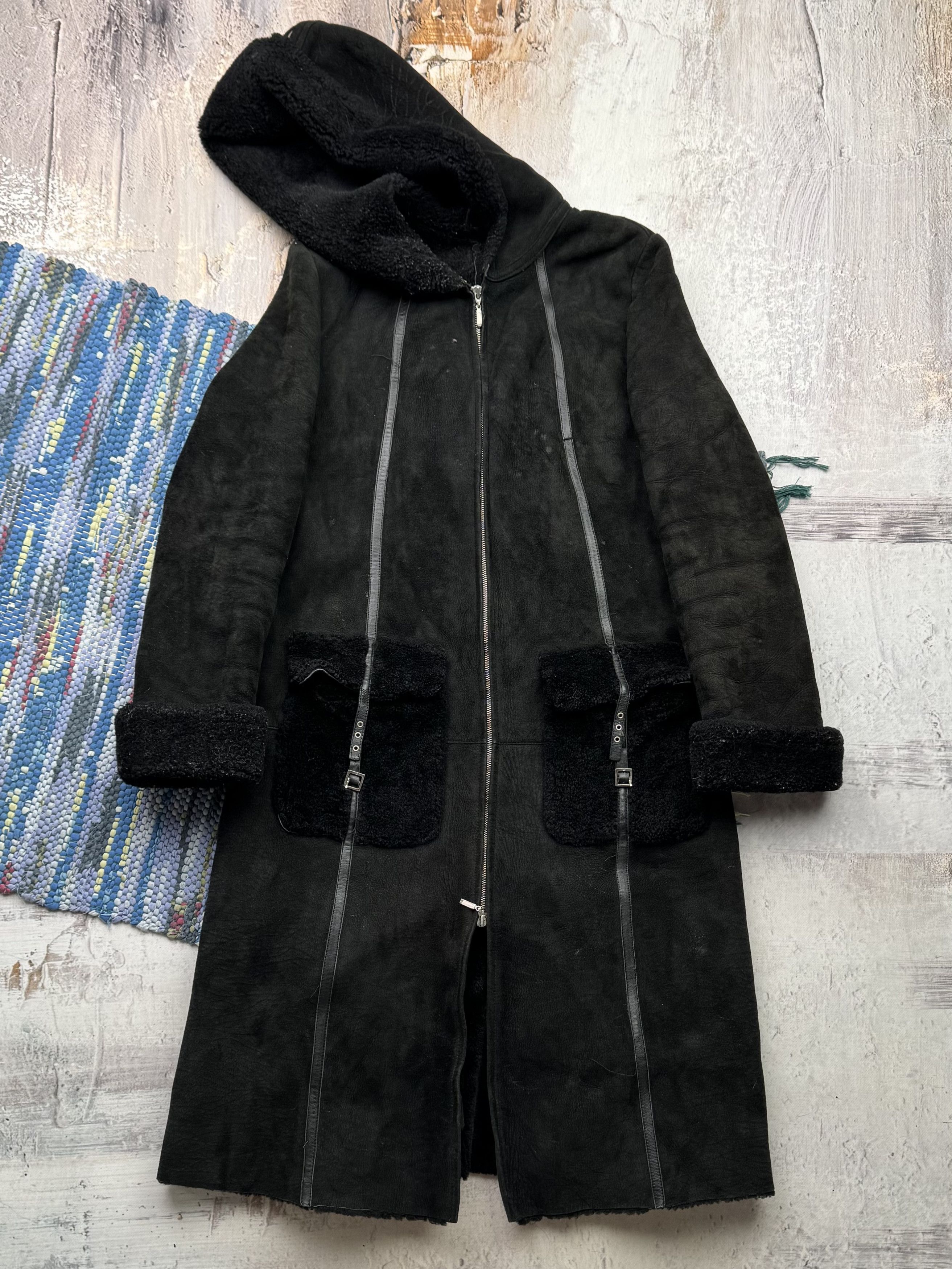 Japanese Brand Vintage Real Sheepskin Hooded Coat D15(584)A789 Size M / US 6-8 / IT 42-44 - 1 Thumbnail