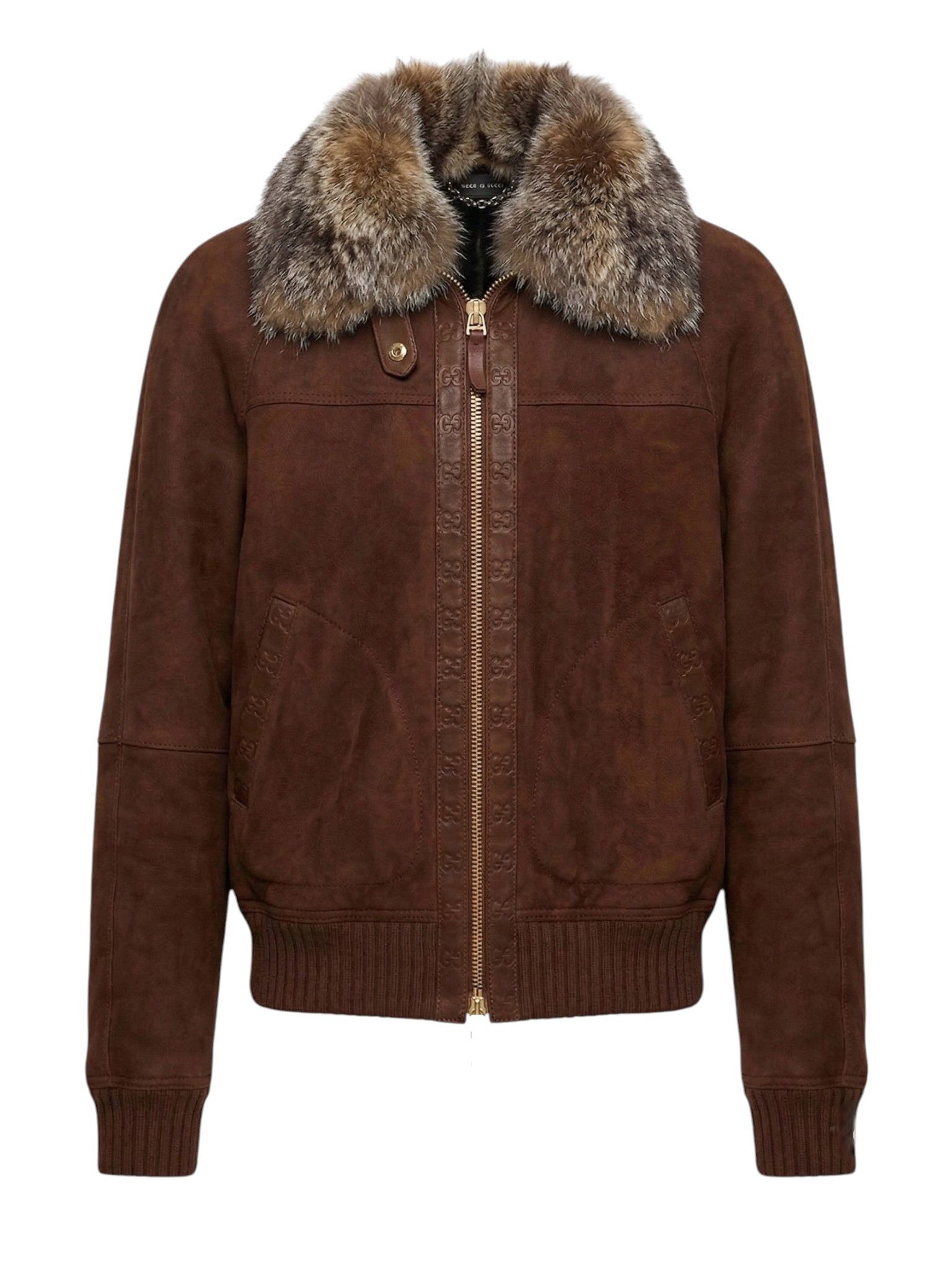 Gucci FOX FUR COLLAR SUEDE LEATHER JACKET Size XS / US 0-2 / IT 36-38 - 1 Thumbnail