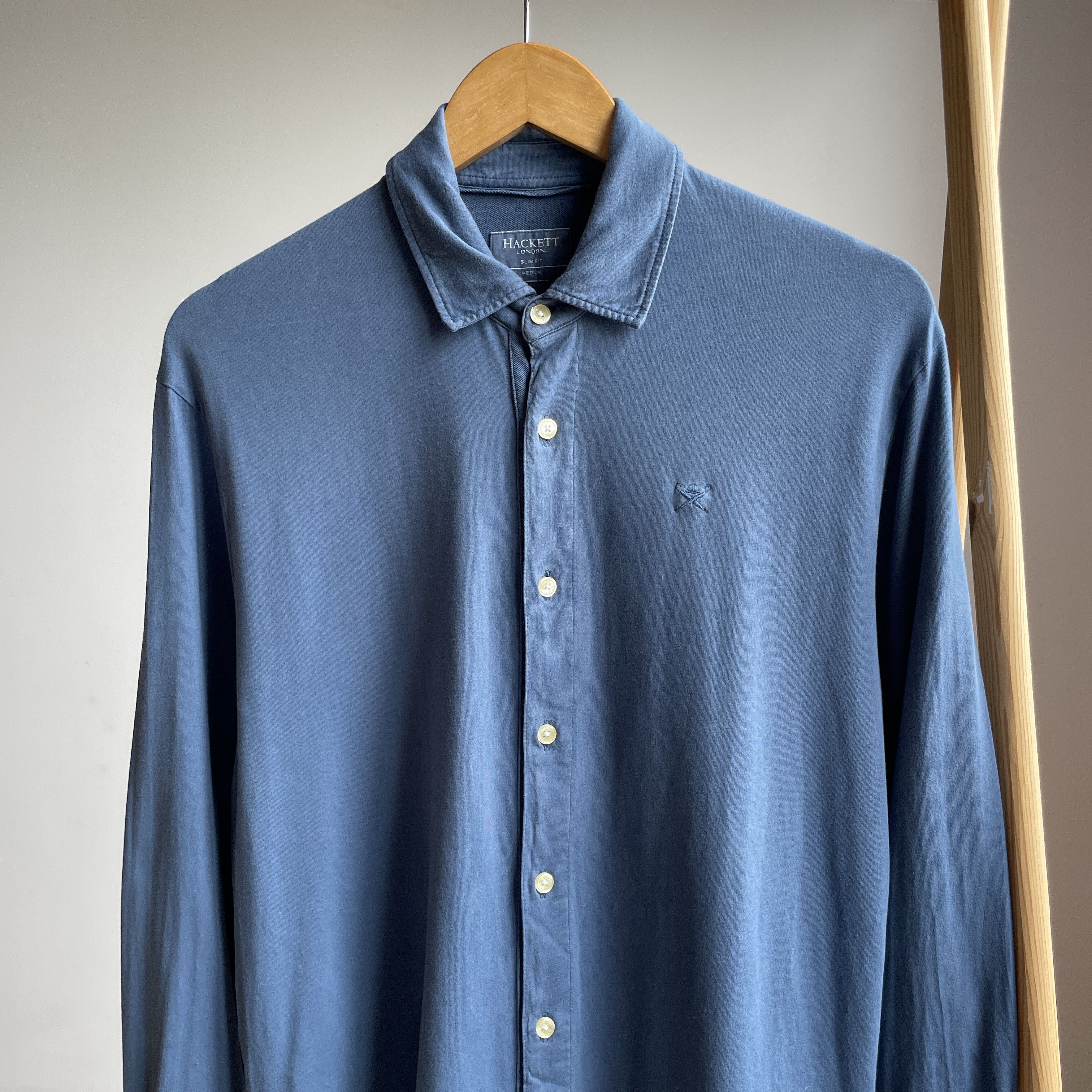 Hackett Hackett Garment Dyed Slim Fit Jersey Knit Shirt Size US M / EU 48-50 / 2 - 3 Thumbnail