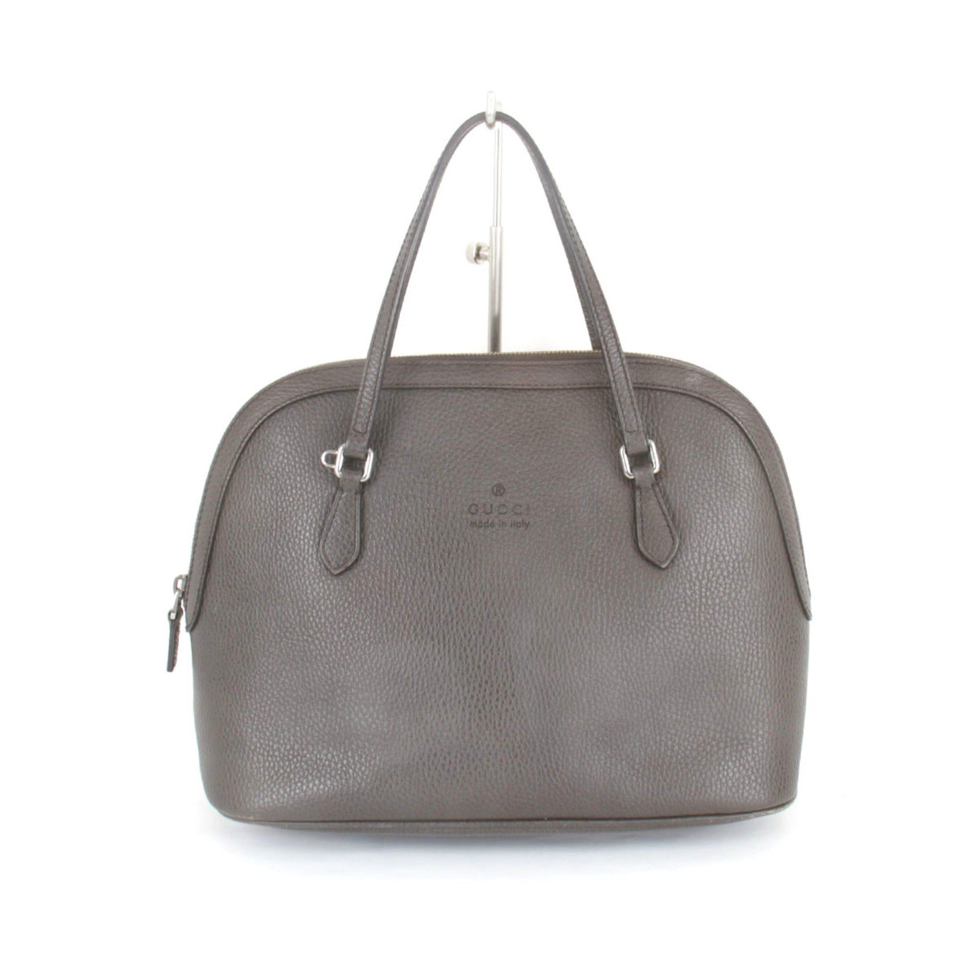 image of Gucci Handbag Leather Dark Brown Ladies, Women's
