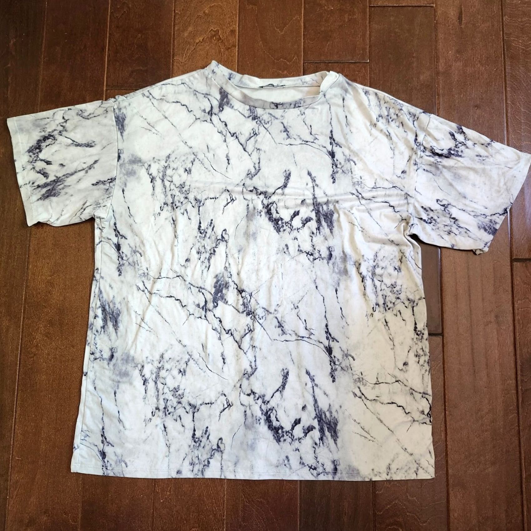 Fashion Nova Fashion Nova Men's Marble Tee T-Shirt - Size M - Brown Black White Crew Neck Short Sleeve Regular Fit All Seasons Lightweight Mens Size US M / EU 48-50 / 2 - 2 Thumbnail