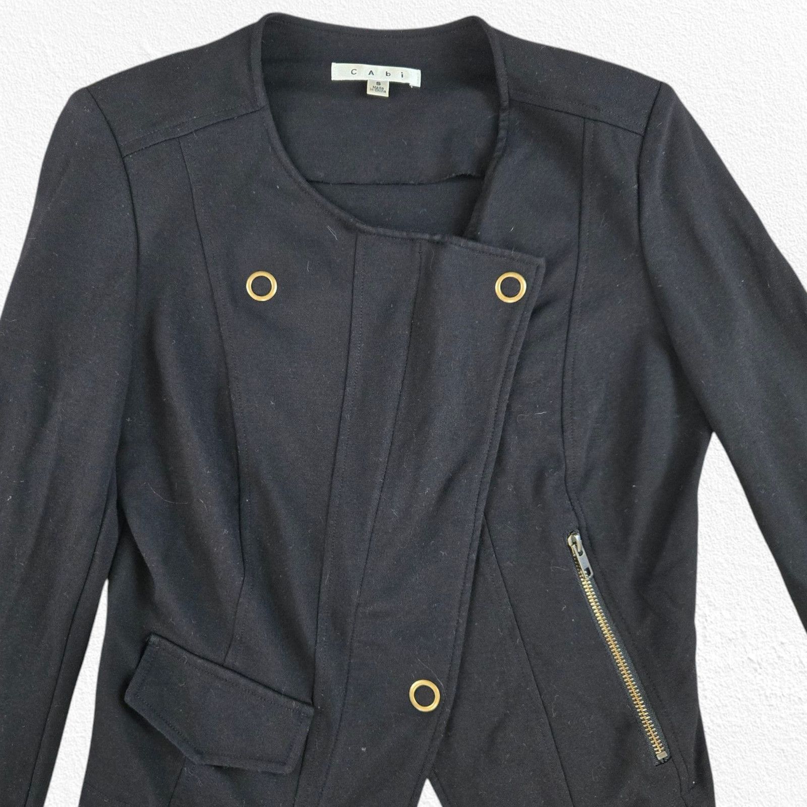 Other Y2K Black Ponte Asymmetrical Moto Knit Jacket Size Small Size S / US 4 / IT 40 - 3 Thumbnail