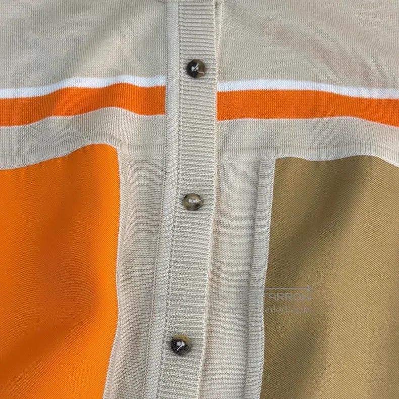 Hermes Hermes Khaki Wool Mulberry Silk Patchwork Design Cardigan Size XS / US 0-2 / IT 36-38 - 8 Thumbnail
