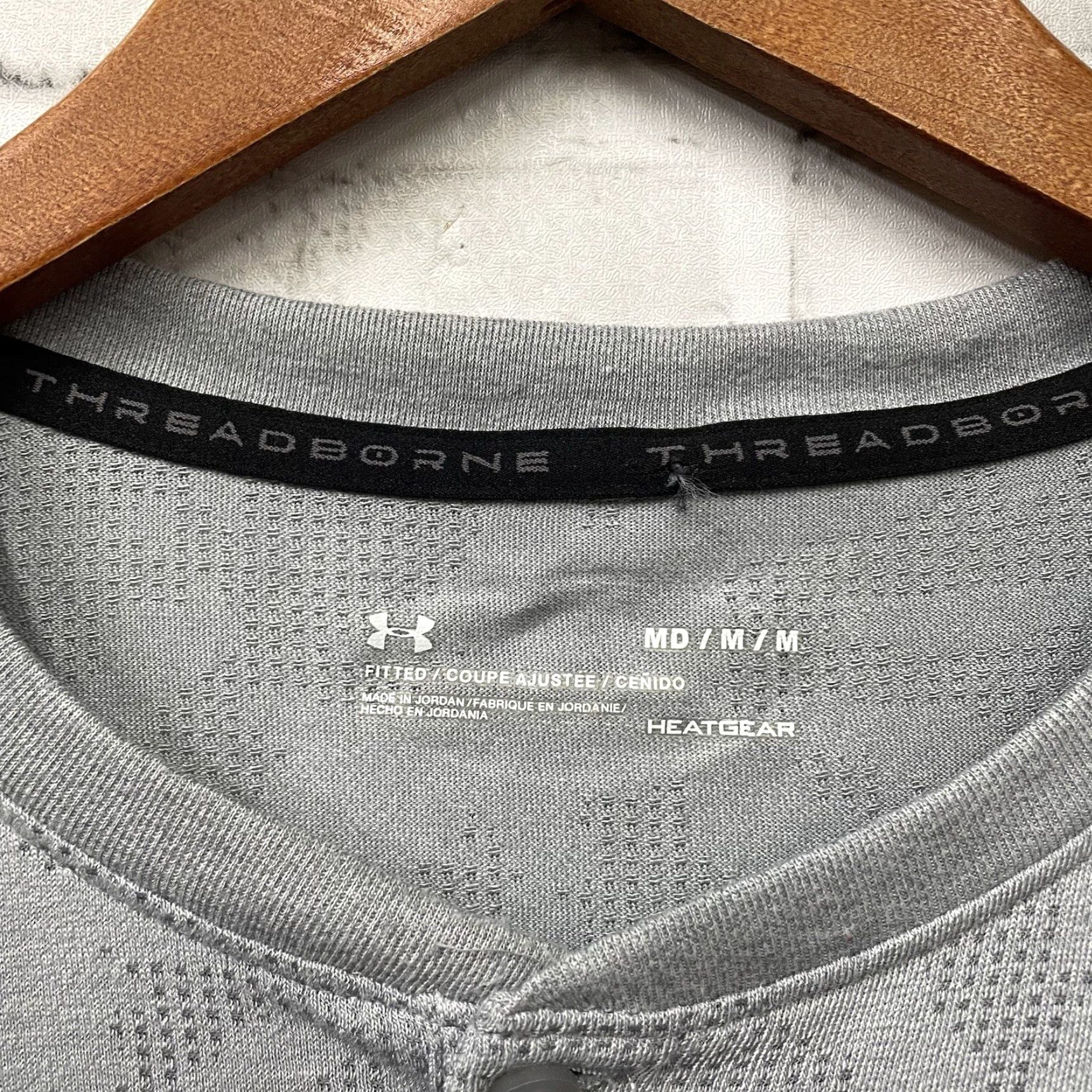 Under Armour VINTAGE UNDER ARMOUR Threadborne Fitted Gray Henley 3/4 Sleeve Shirt Men M Gray Mens Shirt M Henley 3/4 Sleeve Threadborne Under Armour Size US M / EU 48-50 / 2 - 4 Thumbnail