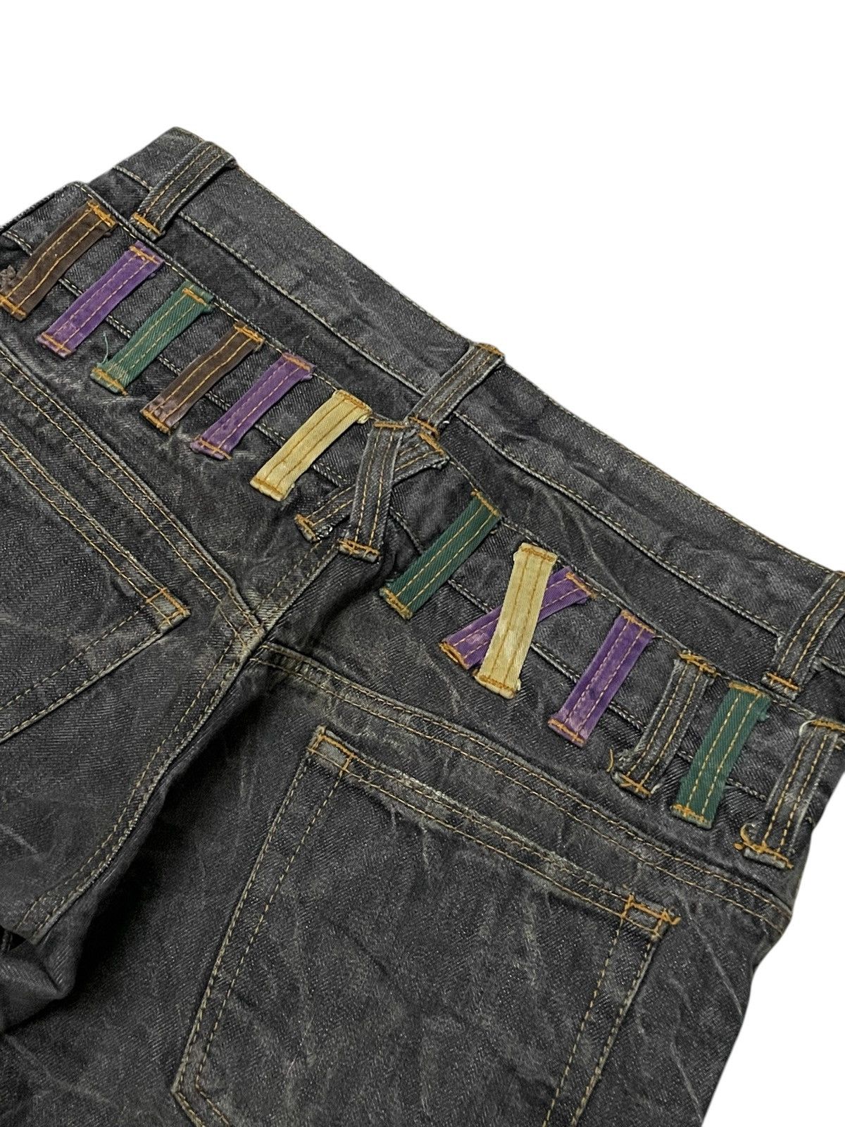 Le Grande Bleu (L.G.B.) Nylaus Japan Double Waist Wrinkled Whisker Faded Wash Jeans Size US 30 / EU 46 - 19 Thumbnail