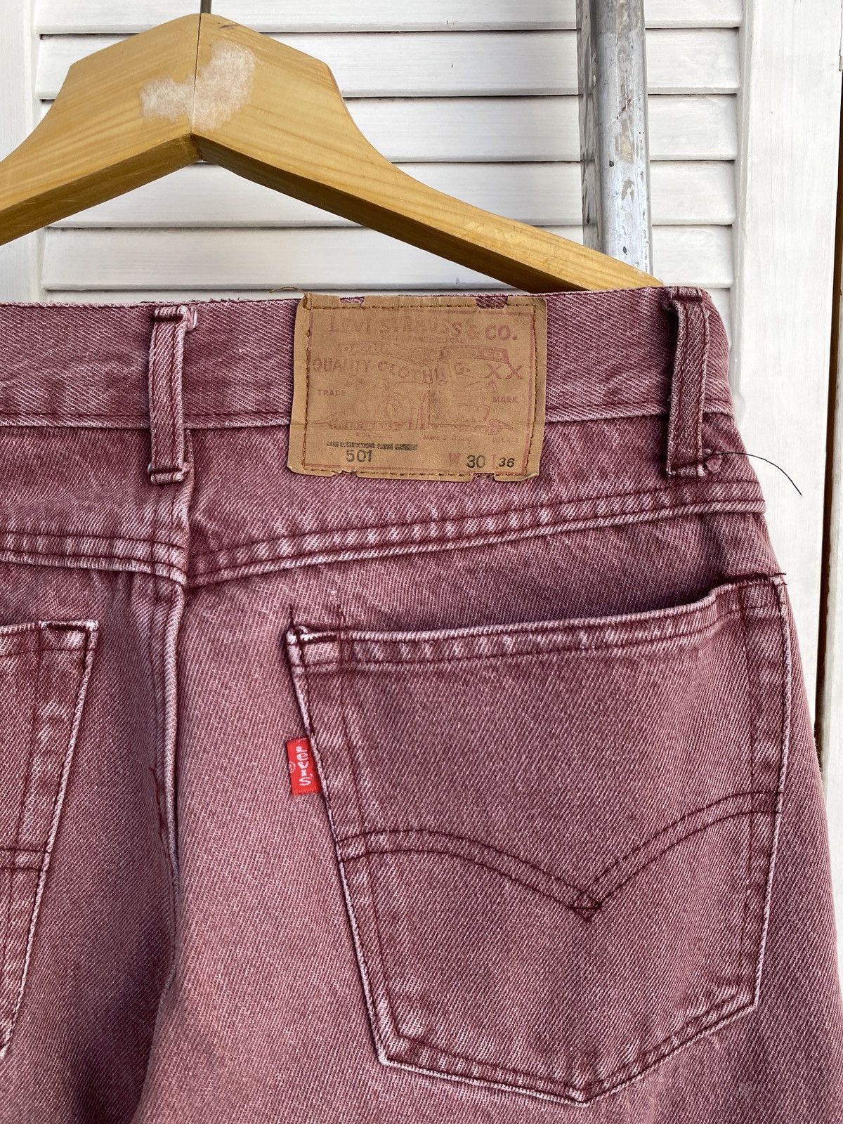 Levi's × Vintage Vintage Levi’s 501 Hand-Dyed Burgundy Denim Jeans Pants USA Size US 28 / EU 44 - 9 Thumbnail