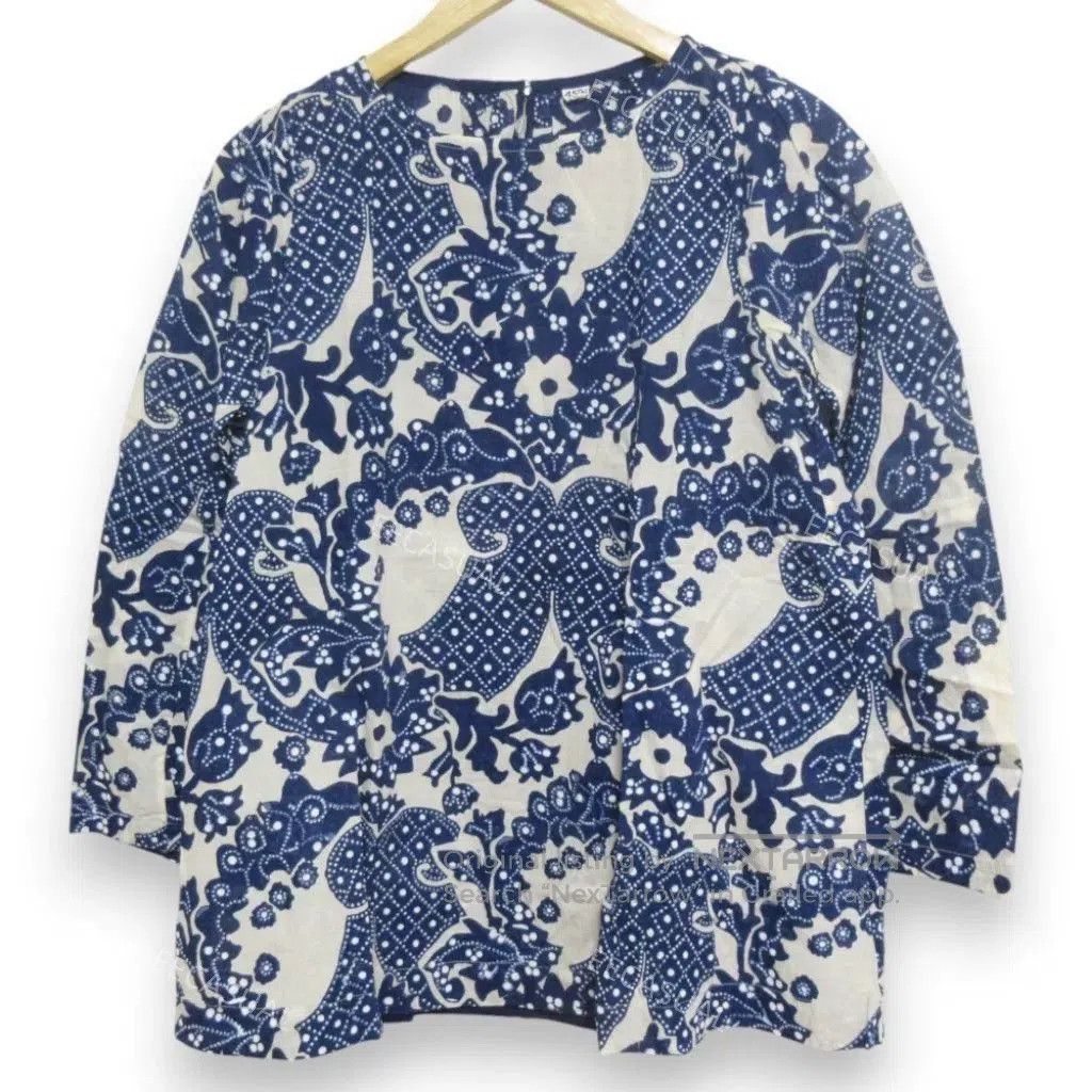 45rpm Handmade Indigo Print Shirt from India. Size M / US 6-8 / IT 42-44 - 1 Thumbnail