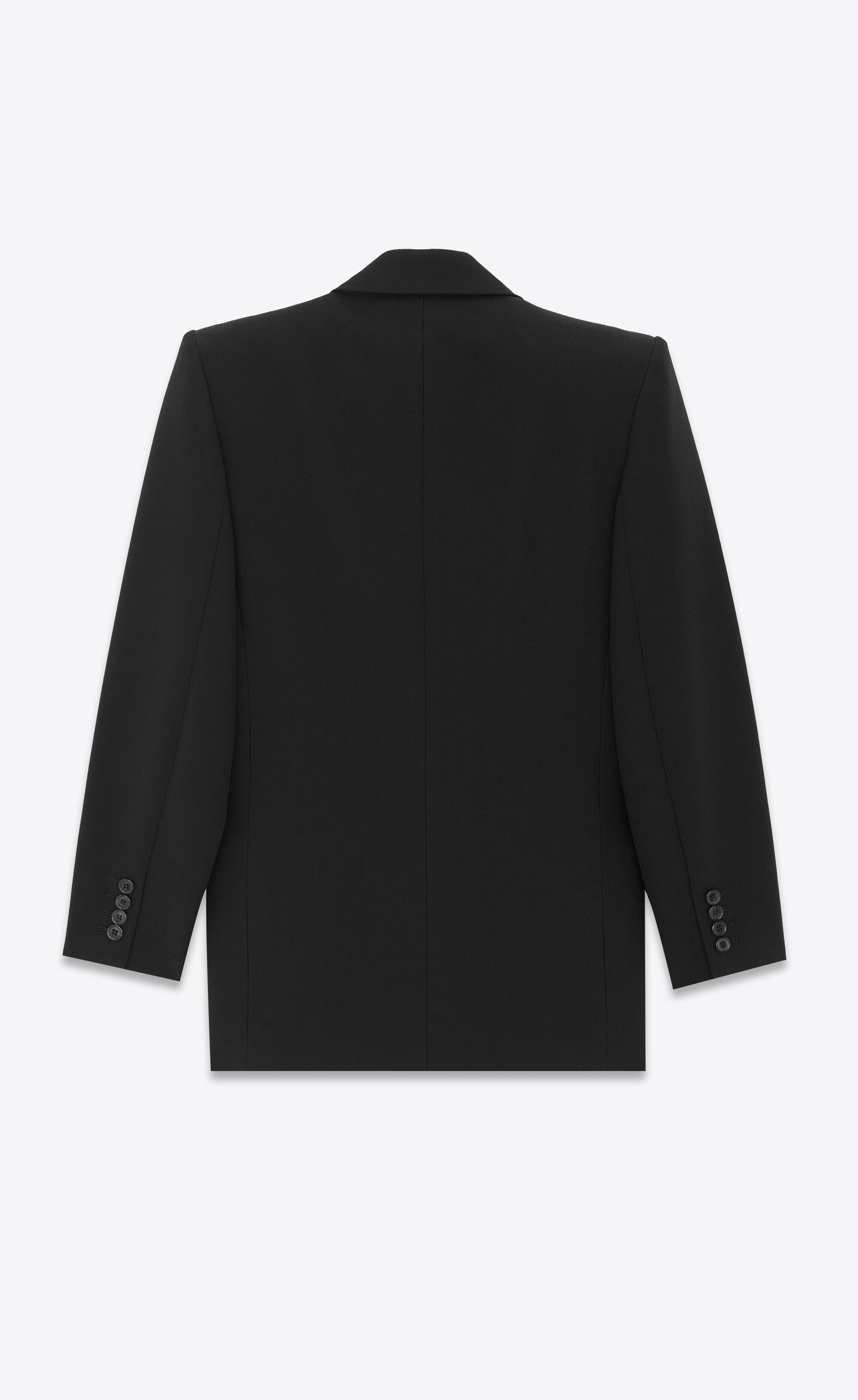 Saint Laurent Paris o1bcso1str1224 Jacket In Grain De Poudre in Black Size XS / US 0-2 / IT 36-38 - 2 Thumbnail