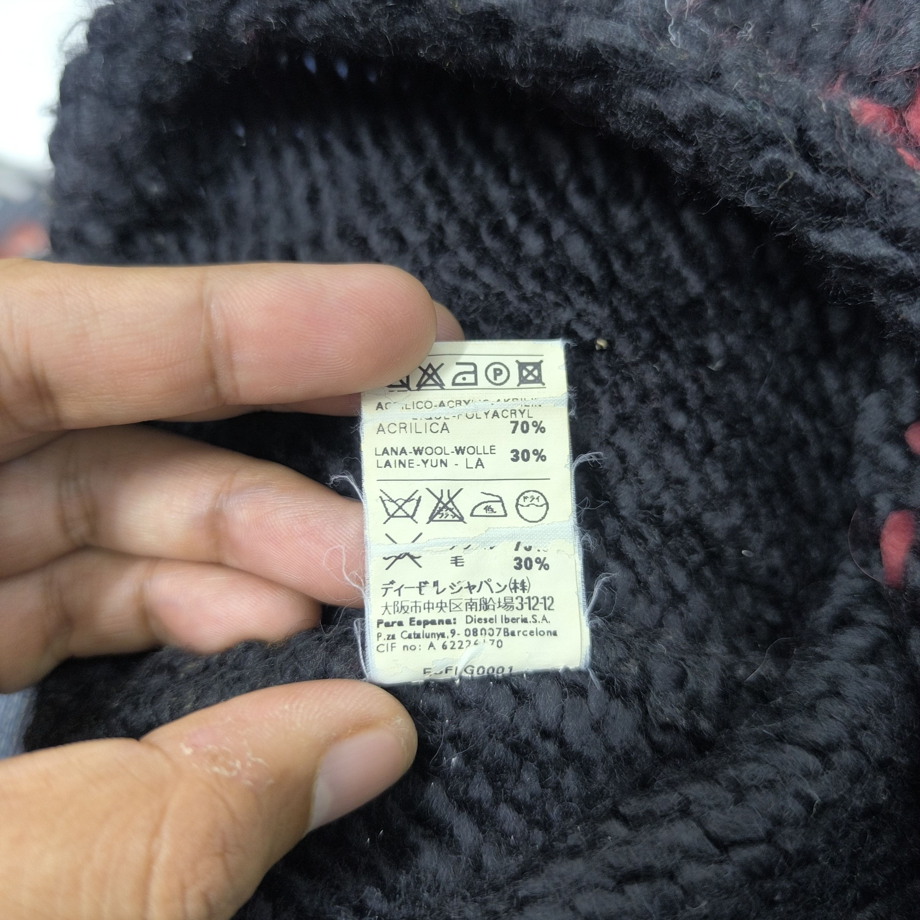 Diesel 💥 Vintage diesel iconic big logo wool pull on beanie hat Size ONE SIZE - 5 Thumbnail
