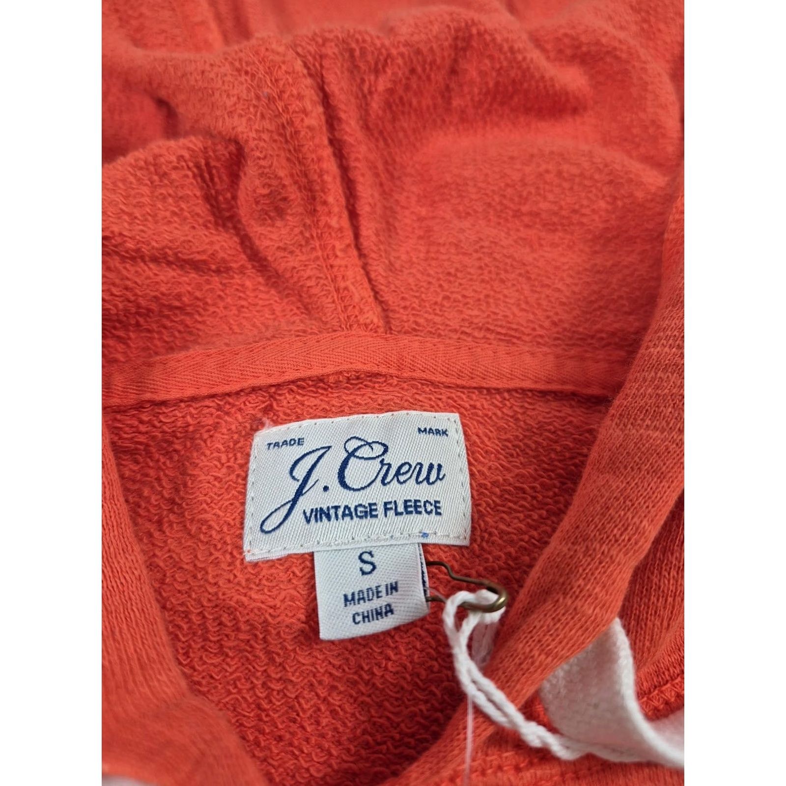 J.Crew VINTAGE J.Crew Hoodie Mens Small Orange Pullover Fleece Garment Dyed Pockets Knit Lightweight Overall AB718 Mens Size US S / EU 44-46 / 1 - 4 Thumbnail