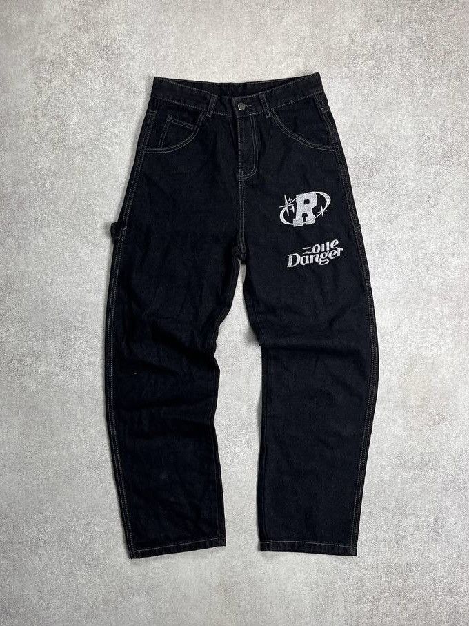 Japanese Brand × Vintage Vintage Embroidery Baggy Y2K Denim Pants L Size US 34 / EU 50 - 4 Thumbnail