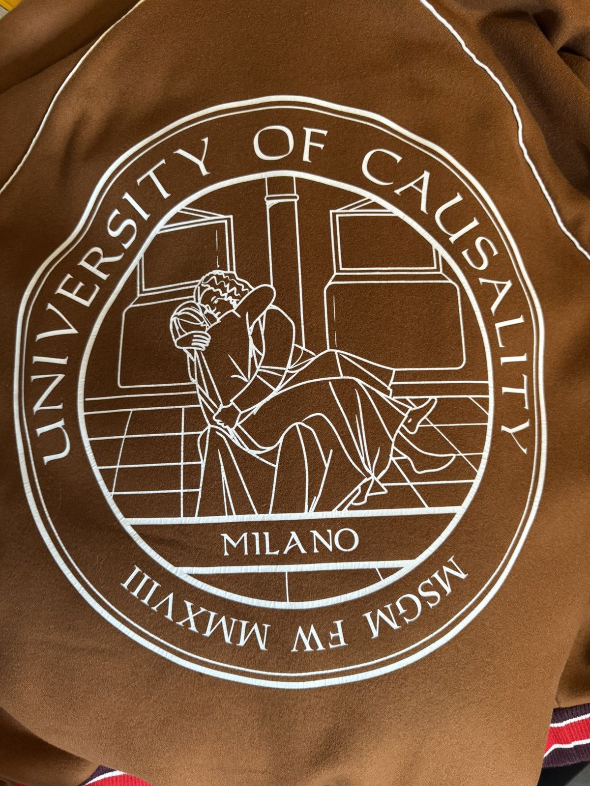 MSGM MSGM University of Causality Milano Brown Wool Bomber Size US M / EU 48-50 / 2 - 7 Thumbnail