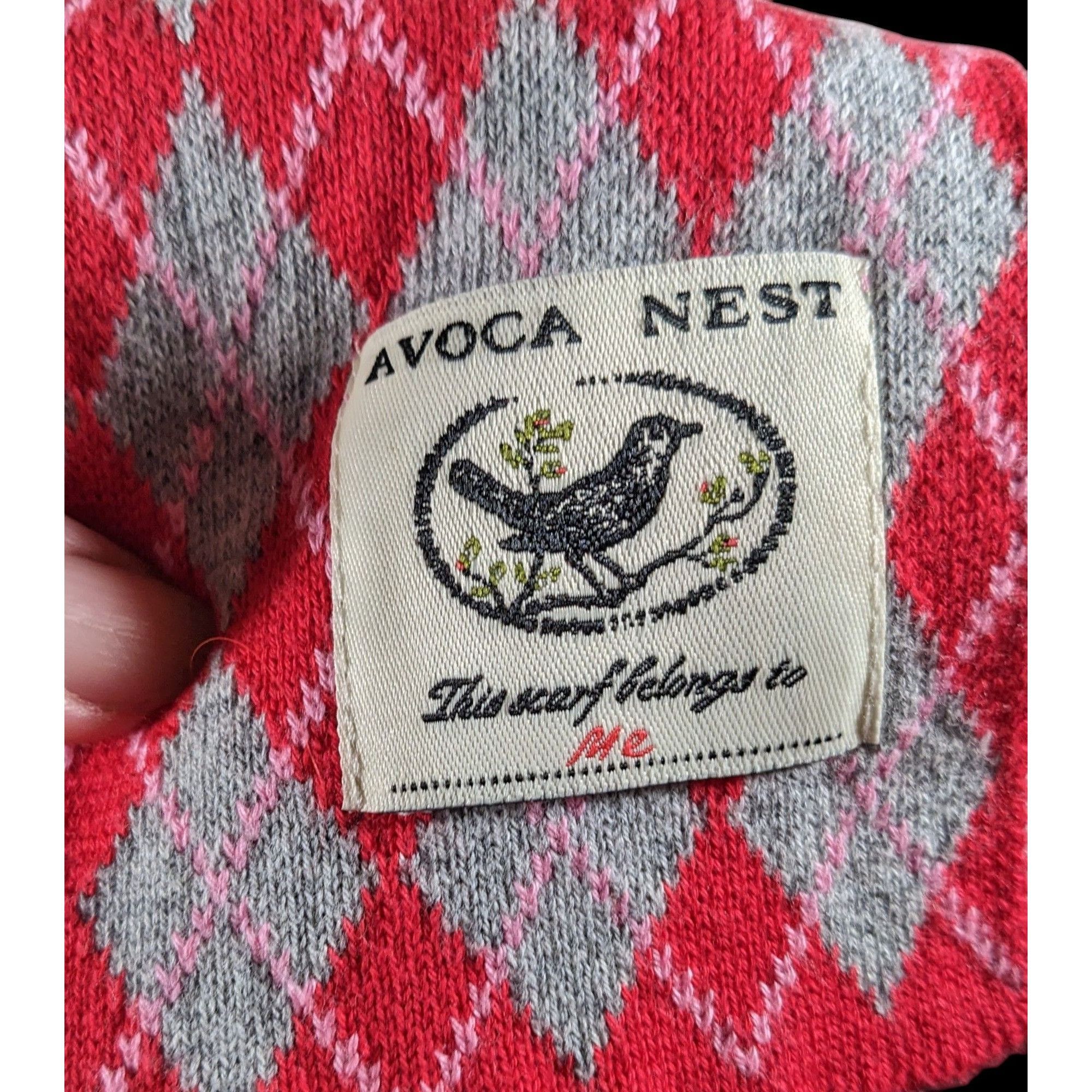 Other Avoca Nest Red And Grey Argyle Cotton Scarf Size ONE SIZE - 6 Thumbnail