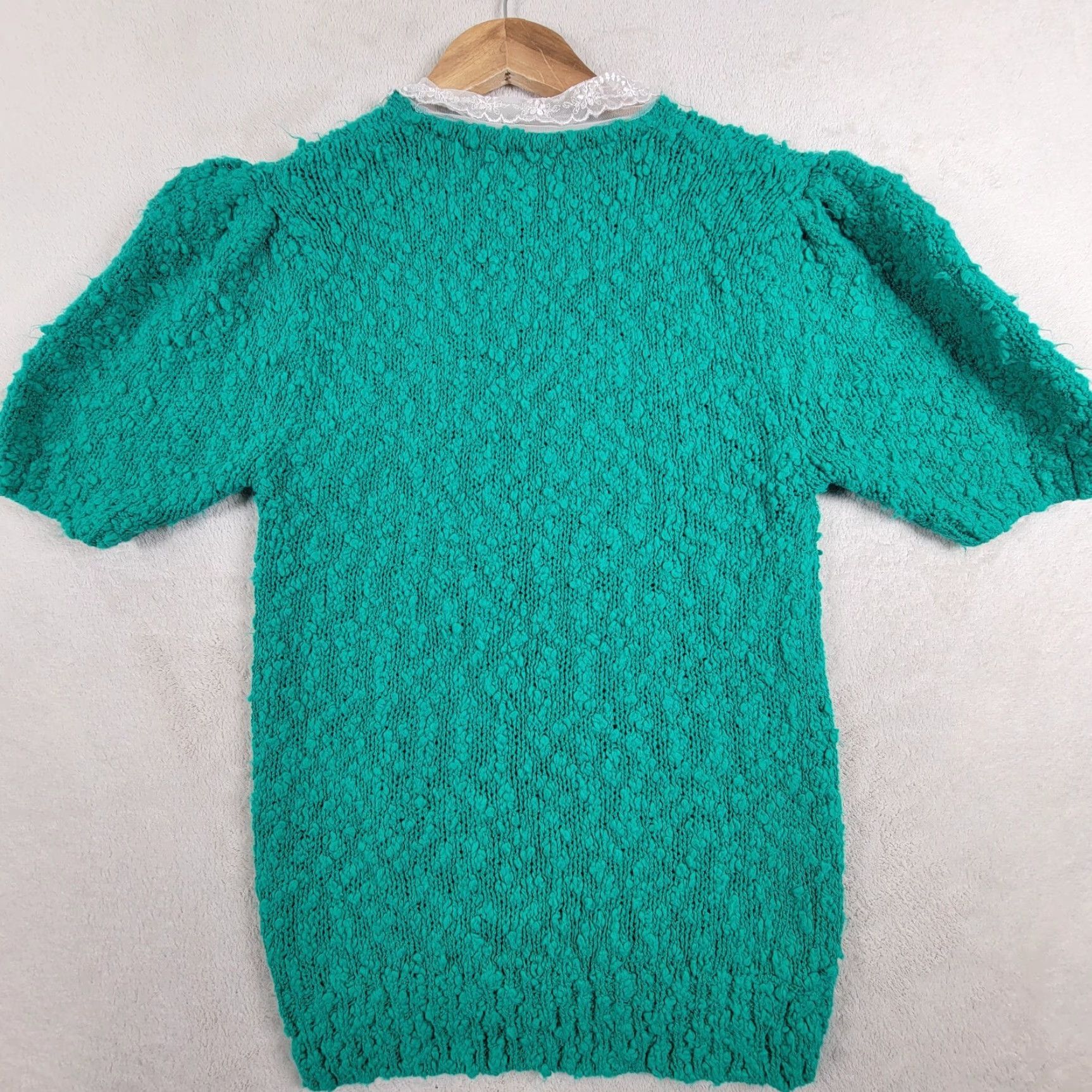 Etro VINTAGE Green Lace Neck Sweater Blouse Shirt 1980s Collectables Size S/M Womens Size S / US 4 / IT 40 - 3 Thumbnail