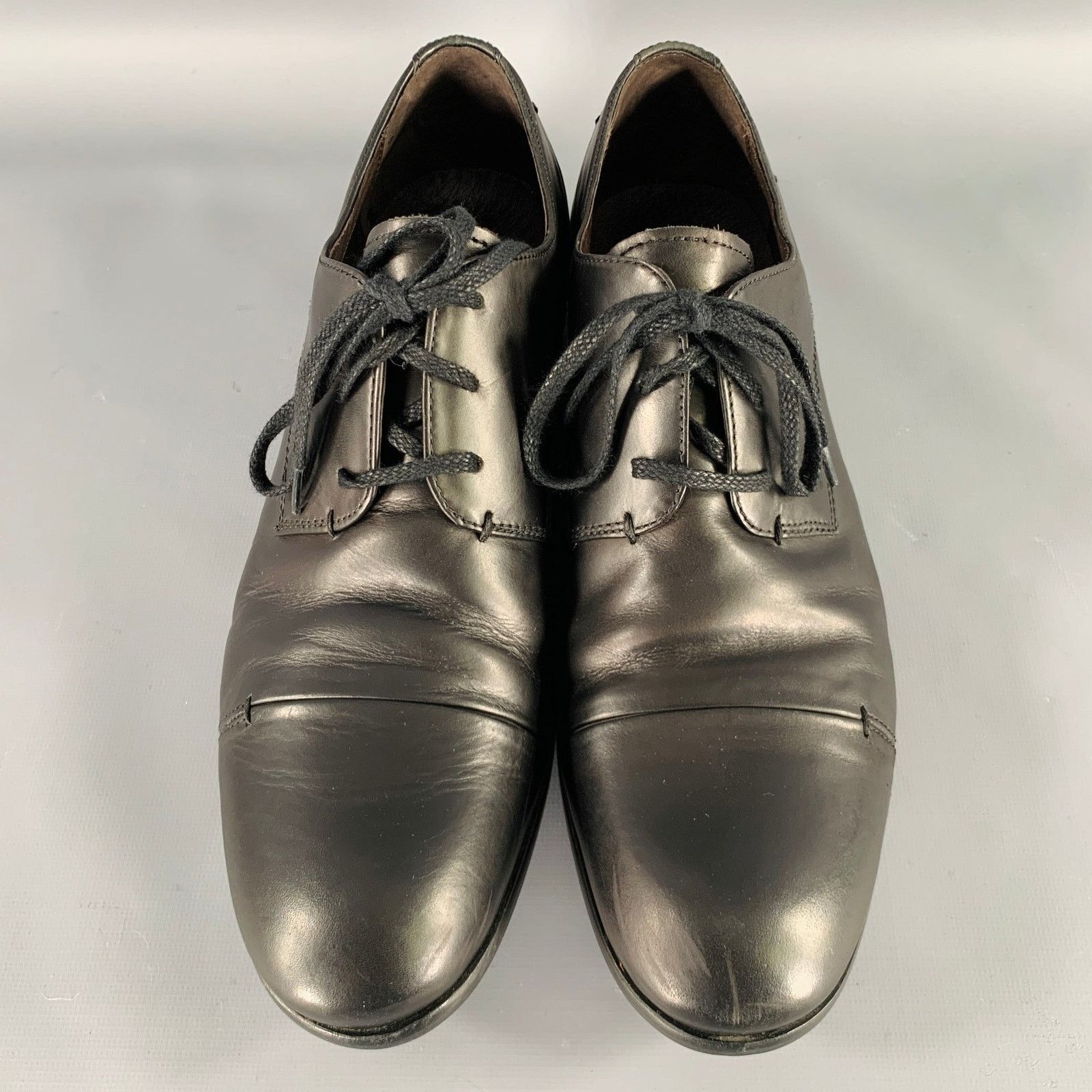 John Varvatos JOHN VARVATOS Size 9.5 Black Leather Derby Lace-Up Shoes Size US 9.5 / EU 42-43 - 4 Thumbnail