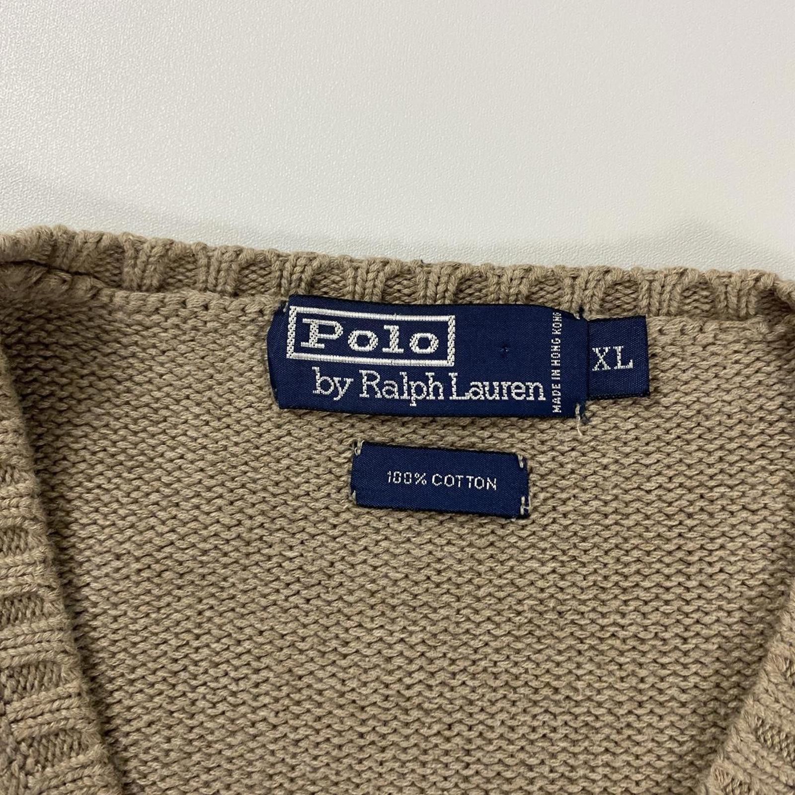 Polo Ralph Lauren Vintage Tan Polo Ralph Lauren Sweater Knit Vest Size US XL / EU 56 / 4 - 3 Thumbnail