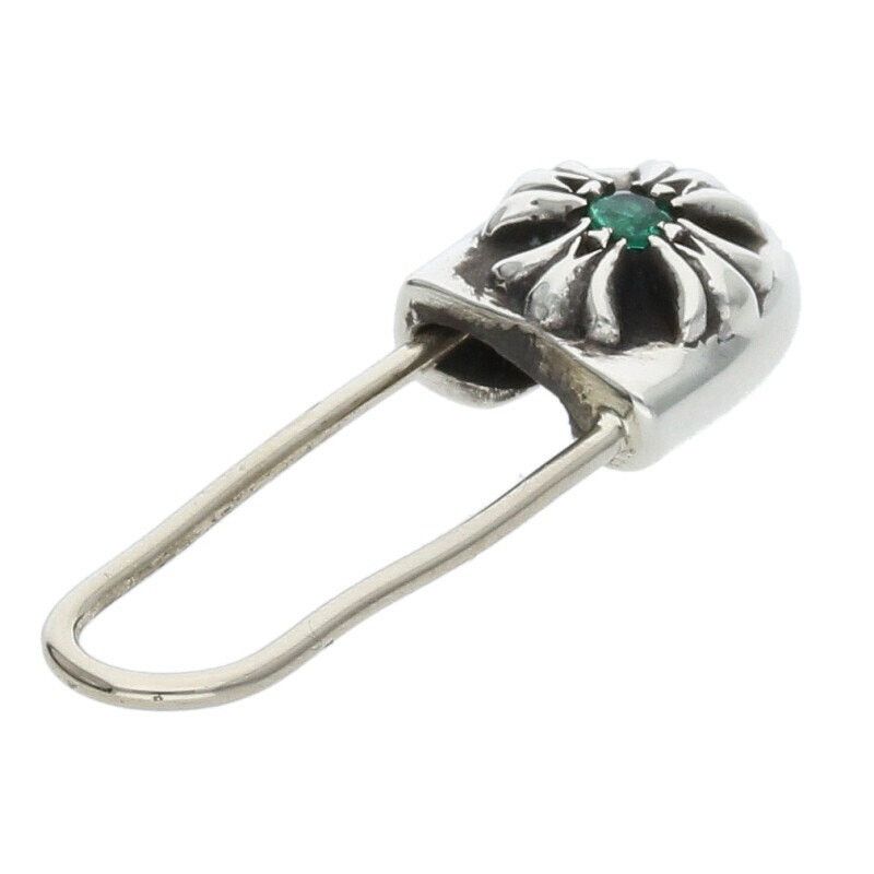 Chrome Hearts Chrome Hearts Safety Pin Emerald Silver Earring Size ONE SIZE - 4 Thumbnail