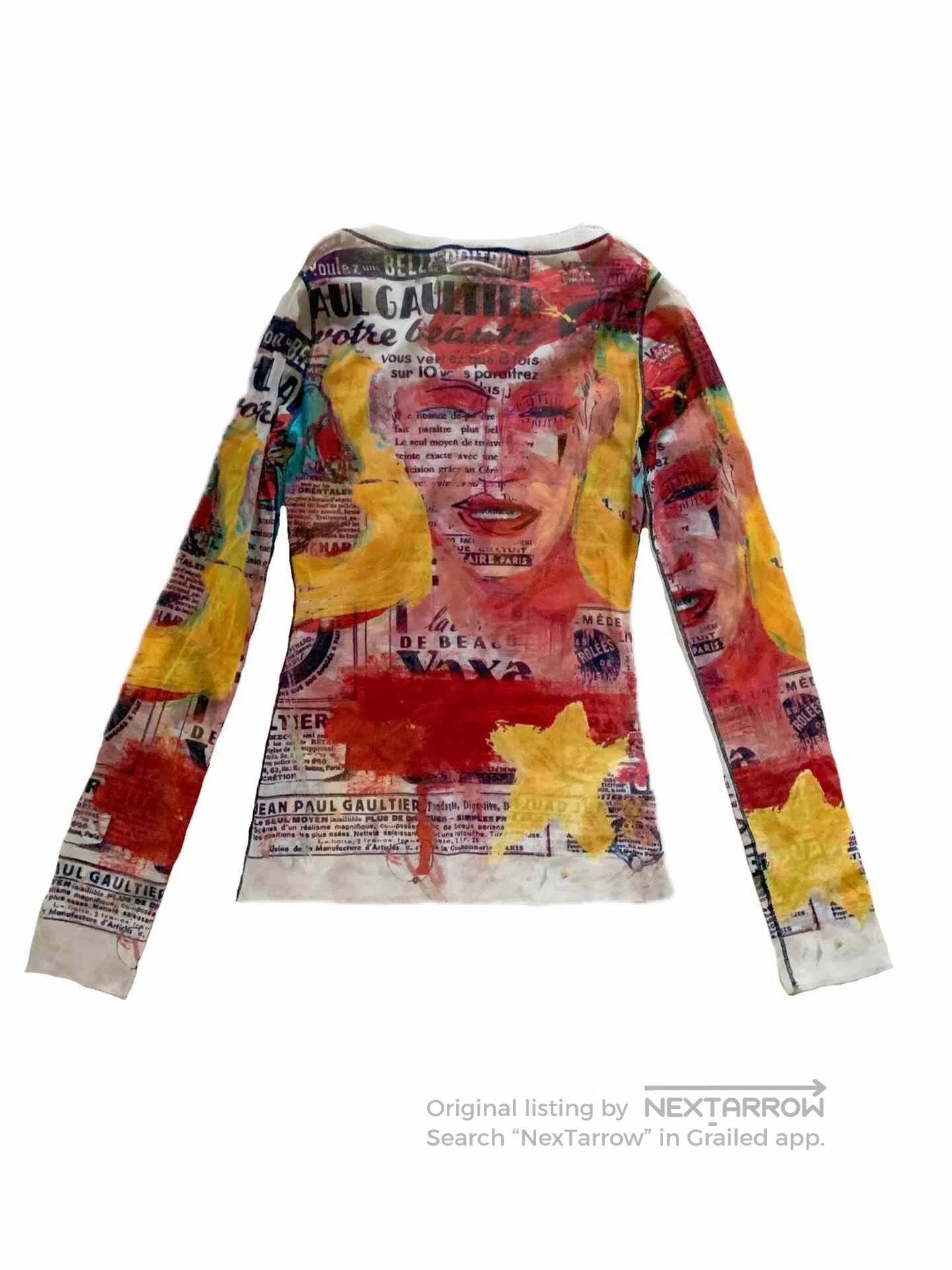 Jean Paul Gaultier Jean Paul Gaultier Mesh Portrait Print Top. Size M / US 6-8 / IT 42-44 - 5 Thumbnail