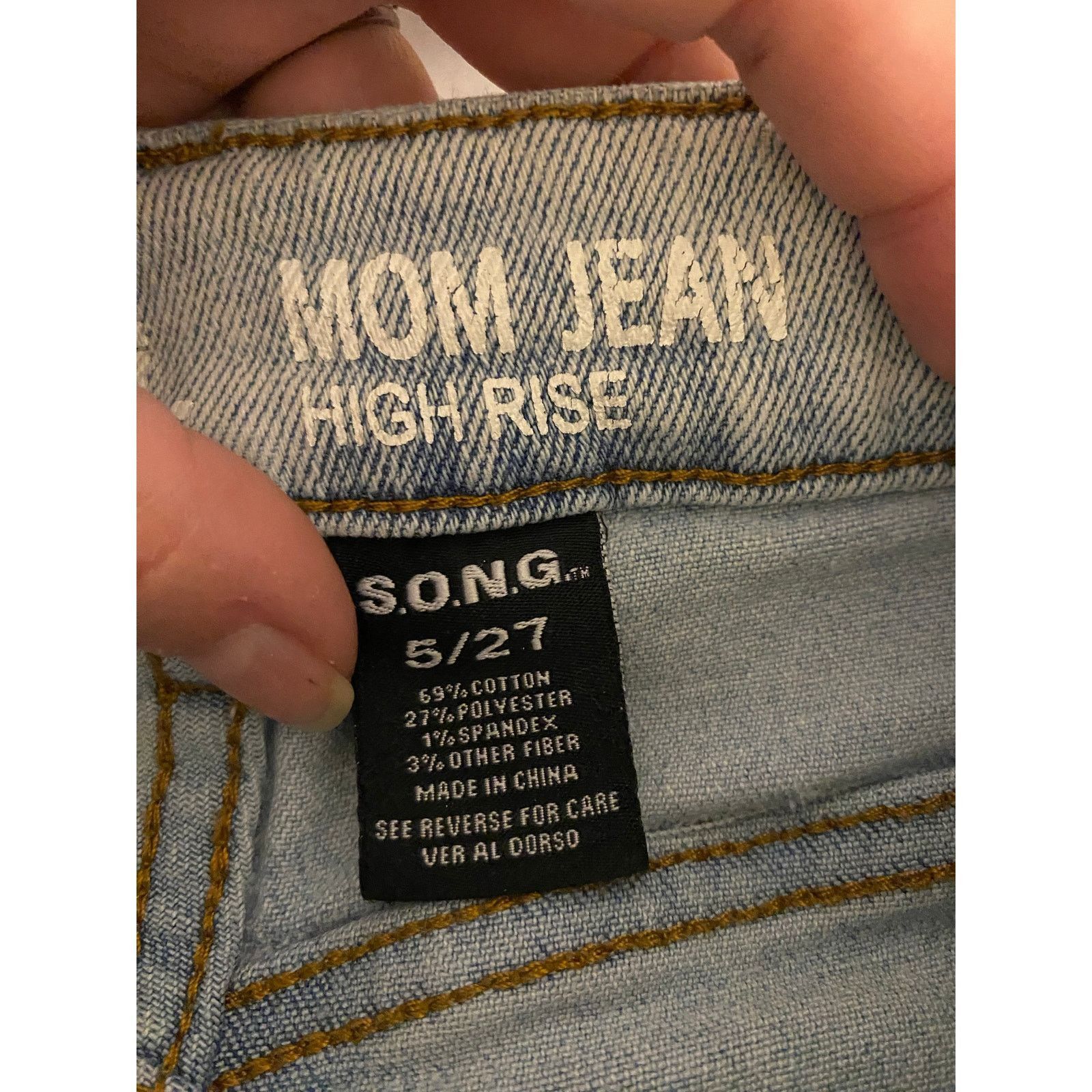Other Y2K Vintage Inspired High Rise Mom Jeans Gray Seam S.O.N.G. Size 27" / US 4 / IT 40 - 3 Thumbnail