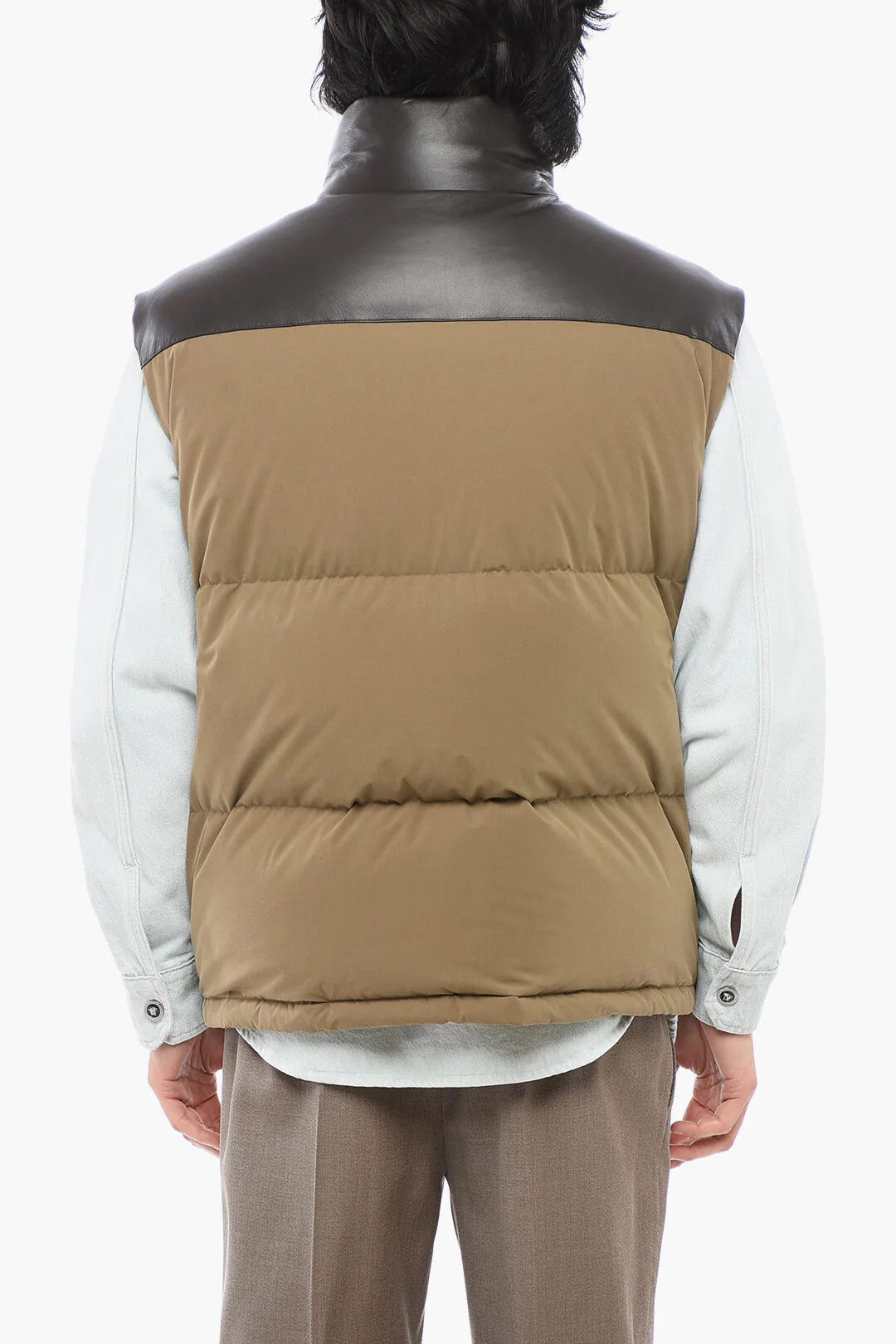 Bottega Veneta og1mm0426 Cotton Sleeveless Puffer Vest in Brown Size US S / EU 44-46 / 1 - 2 Thumbnail