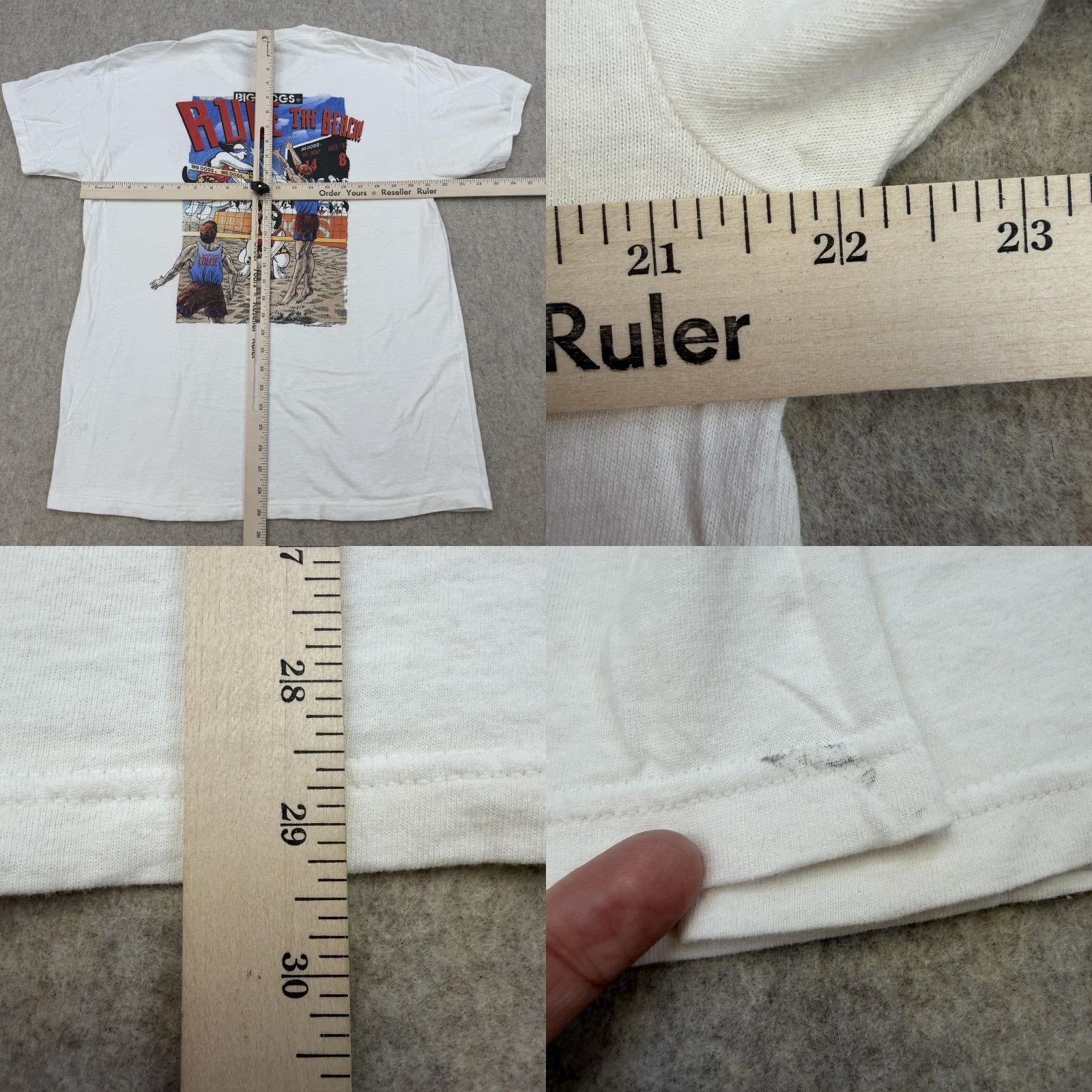 Big Dogs VINTAGE Big Dogs Shirt Mens Large White Beach 90s Volleyball Dog Graphic Print USA Cotton Crew Neck Short Sleeve Men Size US L / EU 52-54 / 3 - 9 Thumbnail