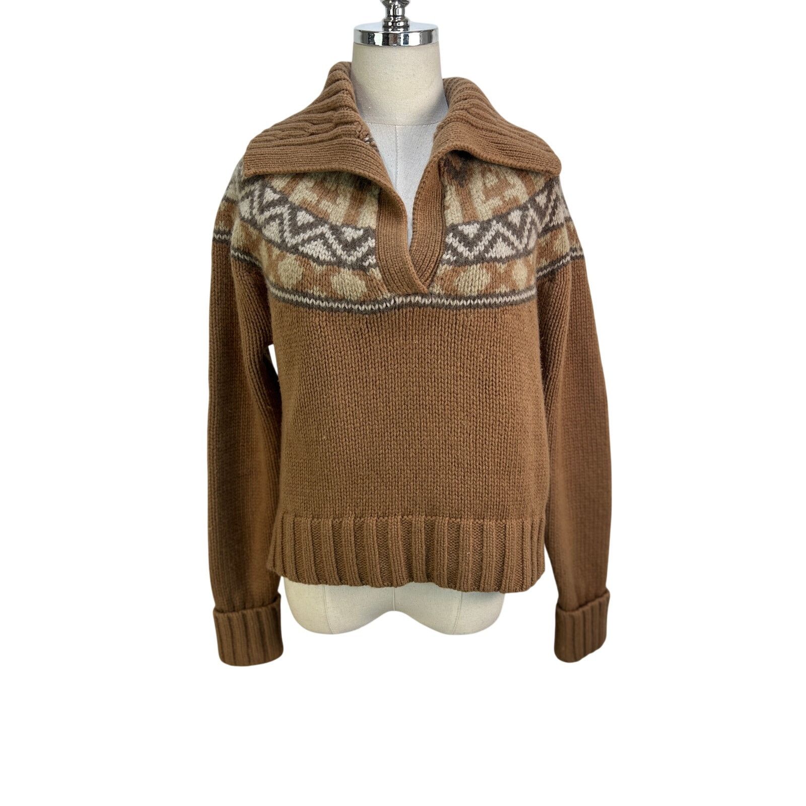 Brooks Brothers Brooks Brother Wool Alpaca Sweater Tan Brown Knit Size XL / US 12-14 / IT 48-50 - 1 Thumbnail
