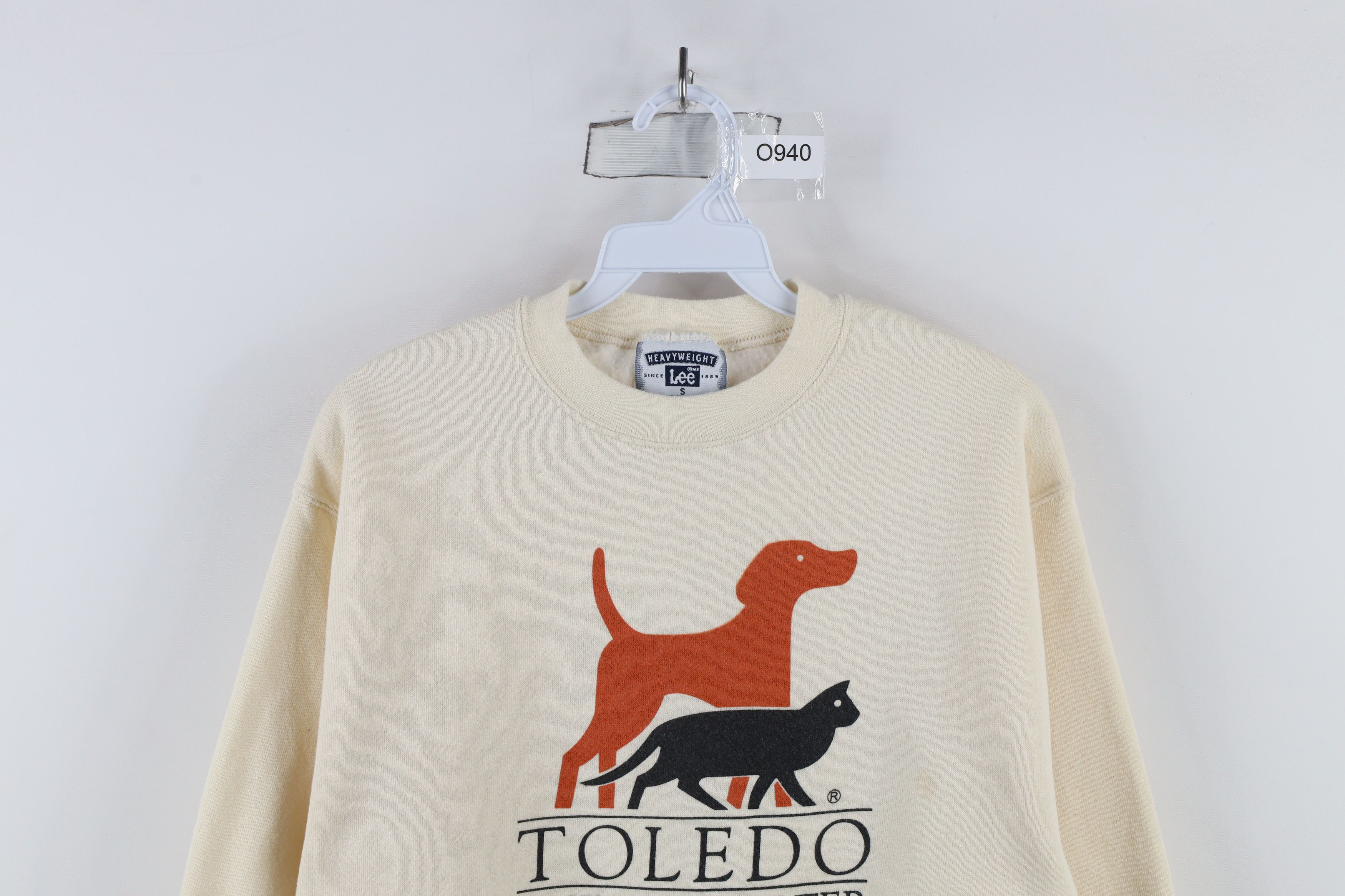 Vintage Vintage 90s Toledo Animal Shelter Crewneck Sweatshirt Cream Size US S / EU 44-46 / 1 - 2 Thumbnail