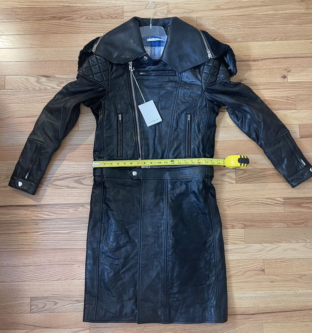 Givenchy NEW Givenchy Long Lambskin Moto Coat: Zip off hood Size US M / EU 48-50 / 2 - 4 Thumbnail