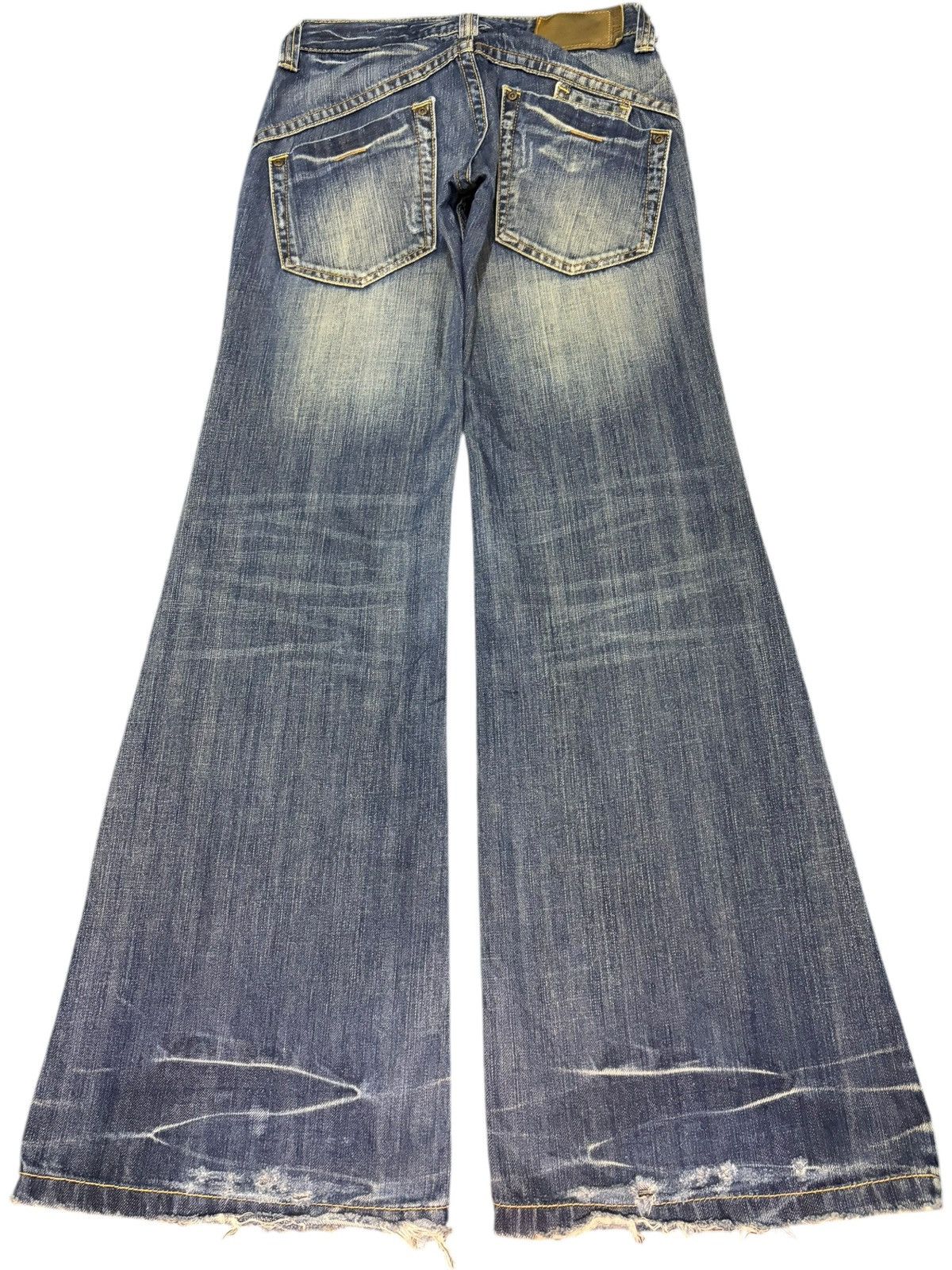 Hysteric Glamour Vintage Japanese Brand Distress Low Rise Flare Jeans Size 26" / US 2 / IT 38 - 2 Thumbnail