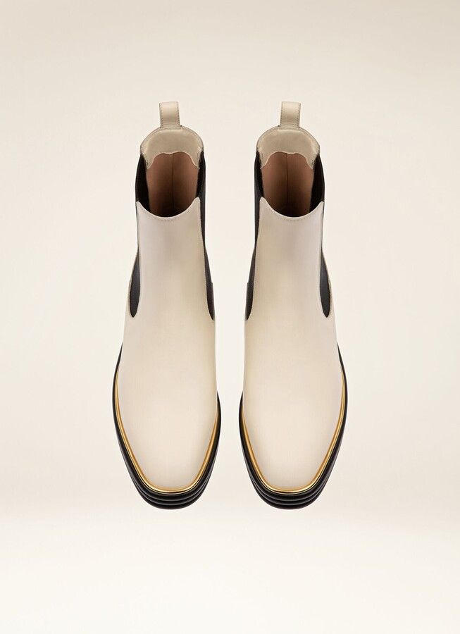 Bally o1y0725 Ankle Boots in Cream/Black Size US 4.5 / IT 34.5 - 3 Thumbnail