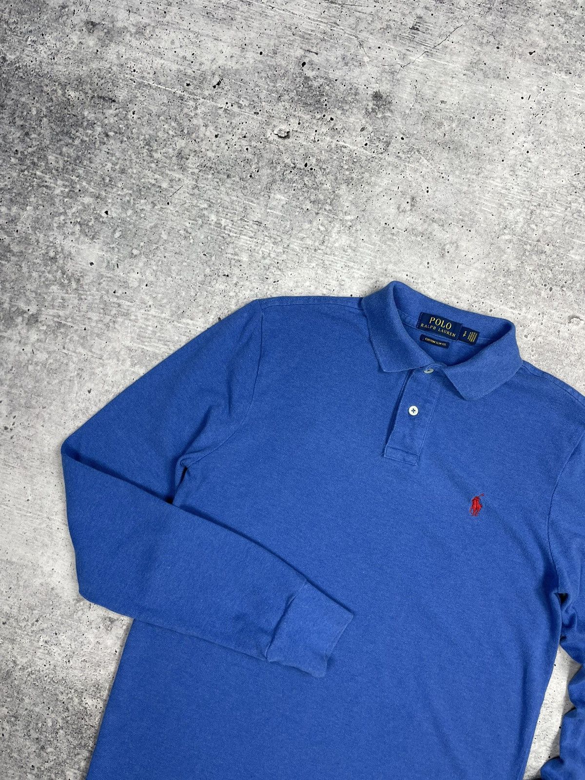 Polo Ralph Lauren × Vintage Vintage Polo Ralph Lauren Blue Polo Longsleeve Sweatshirt Size US S / EU 44-46 / 1 - 4 Thumbnail