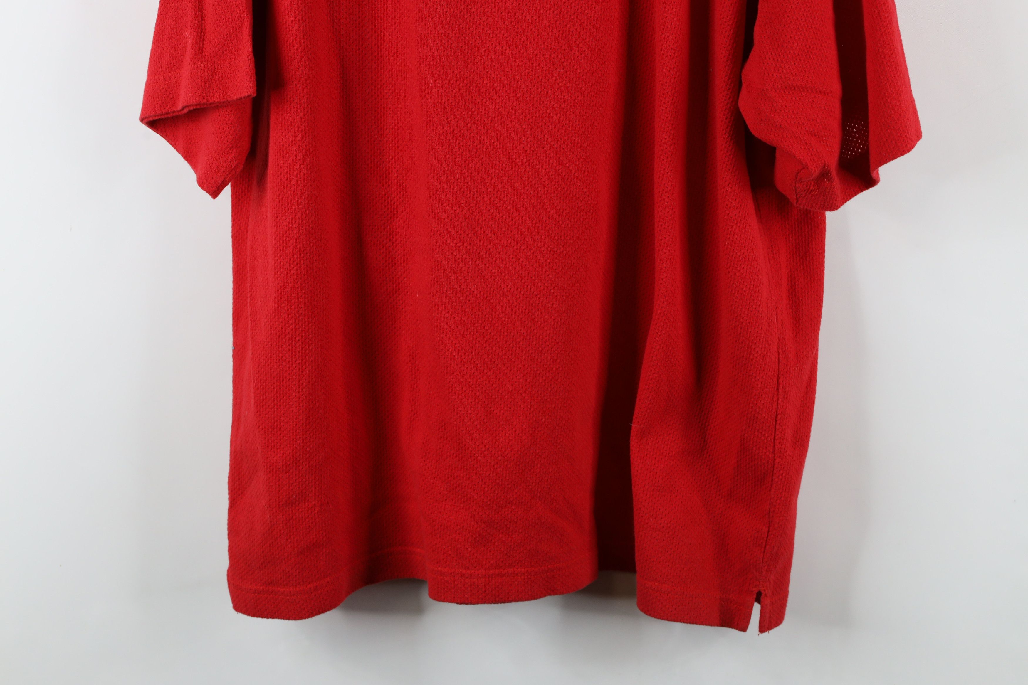 Vintage Vintage 90s Spell Out Ohio State University Mesh T-Shirt Red Size US XL / EU 56 / 4 - 10 Thumbnail