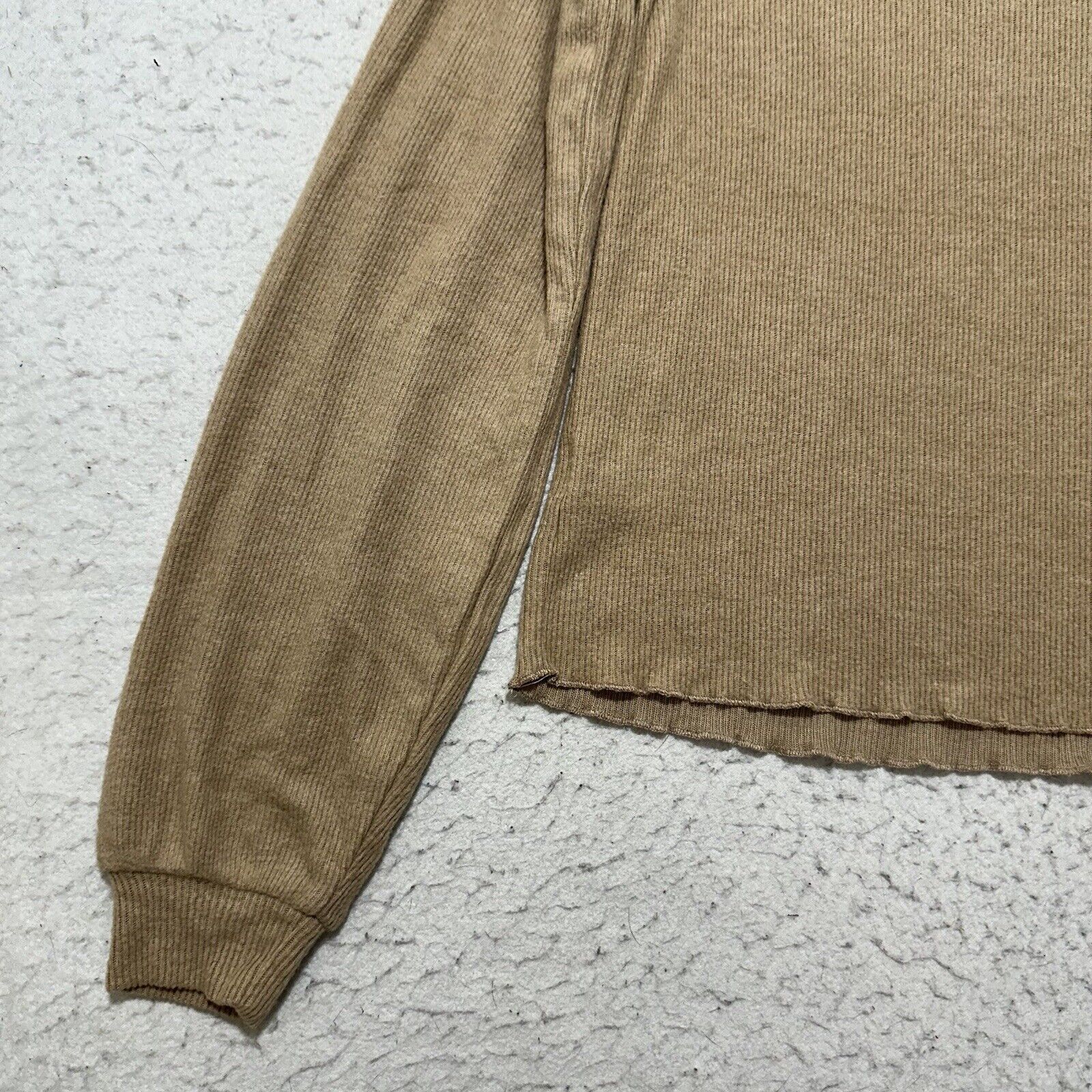 BB Dakota BB Dakota Small Crewneck Tan Brown Lettuce Hem Long Sleeve Size S / US 4 / IT 40 - 14 Thumbnail