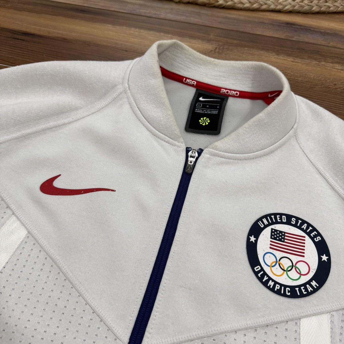 Nike White Nike Tech Team USA 2020 Tokyo Olympics Media Jacket Size US L / EU 52-54 / 3 - 3 Thumbnail