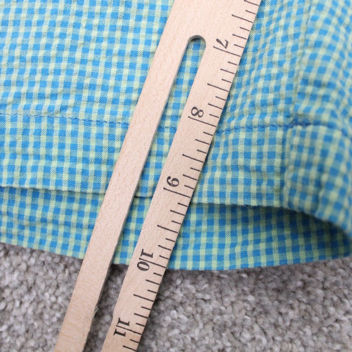 Peter Millar Peter Millar Chino Shorts Mens 38 Green Plaid Seersucker Flat Front Stretch Chino Shorts Size US 38 / EU 54 - 5 Thumbnail