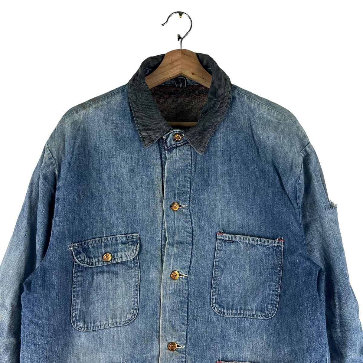 Vintage 🔥VINTAGE CHORE DENIM JACKET BLANKET LINING TOYO ENTERPRISE Size US M / EU 48-50 / 2 - 2 Thumbnail
