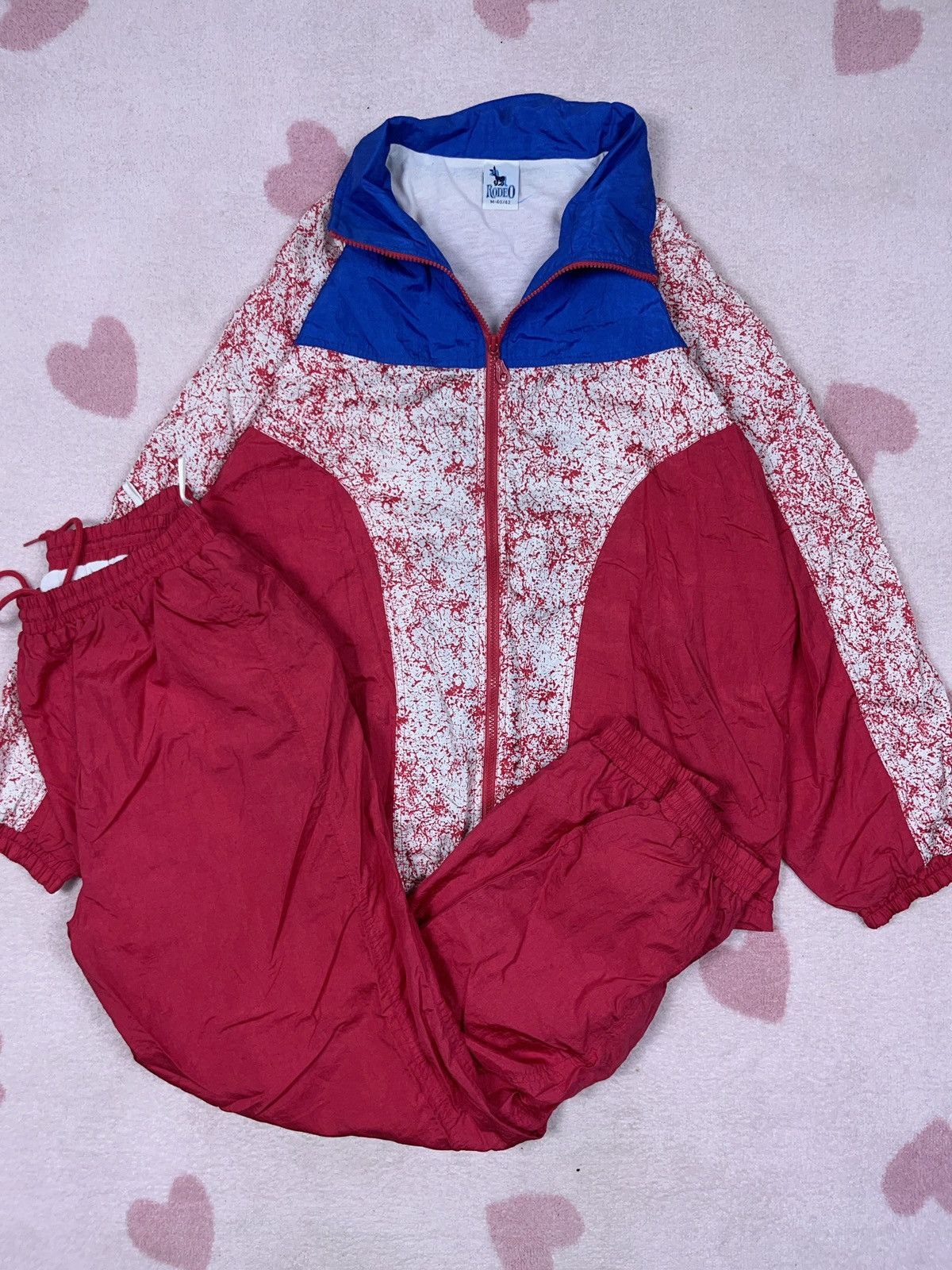 Japanese Brand × Vintage ➕ vintage red/blue spider man paint splatter tracksuit rave Size US L / EU 52-54 / 3 - 1 Thumbnail