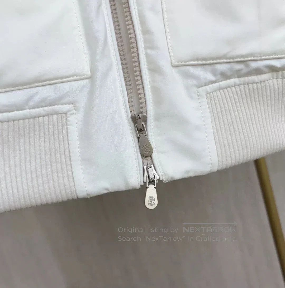 Brunello Cucinelli Brunello Cucinelli White Tech Fabric Jacket. Size US L / EU 52-54 / 3 - 7 Thumbnail